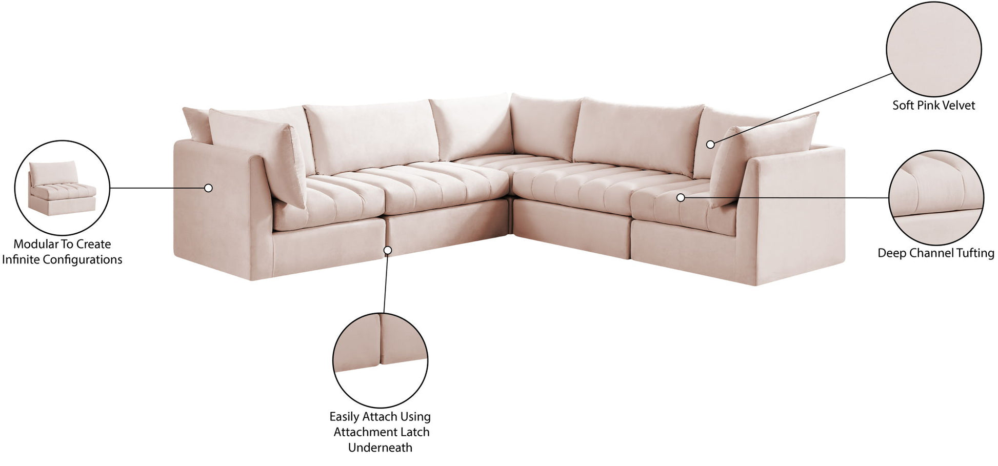 Jacob - Modular Corner Sectional 5 Piece - Best Buy Furniture