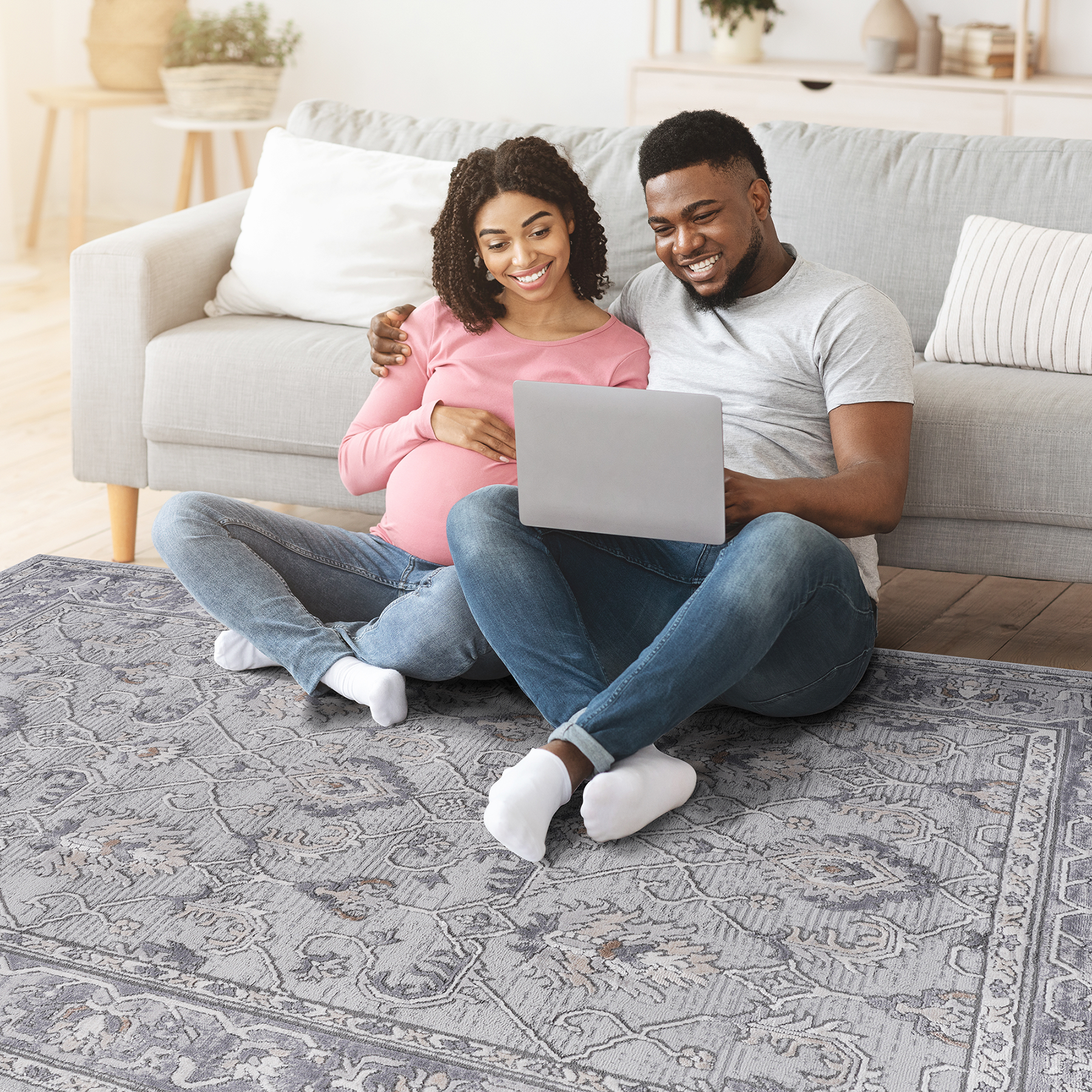 NAAR MARFI Collection Oriental Non-Shedding and Stain Resistant Area Rug