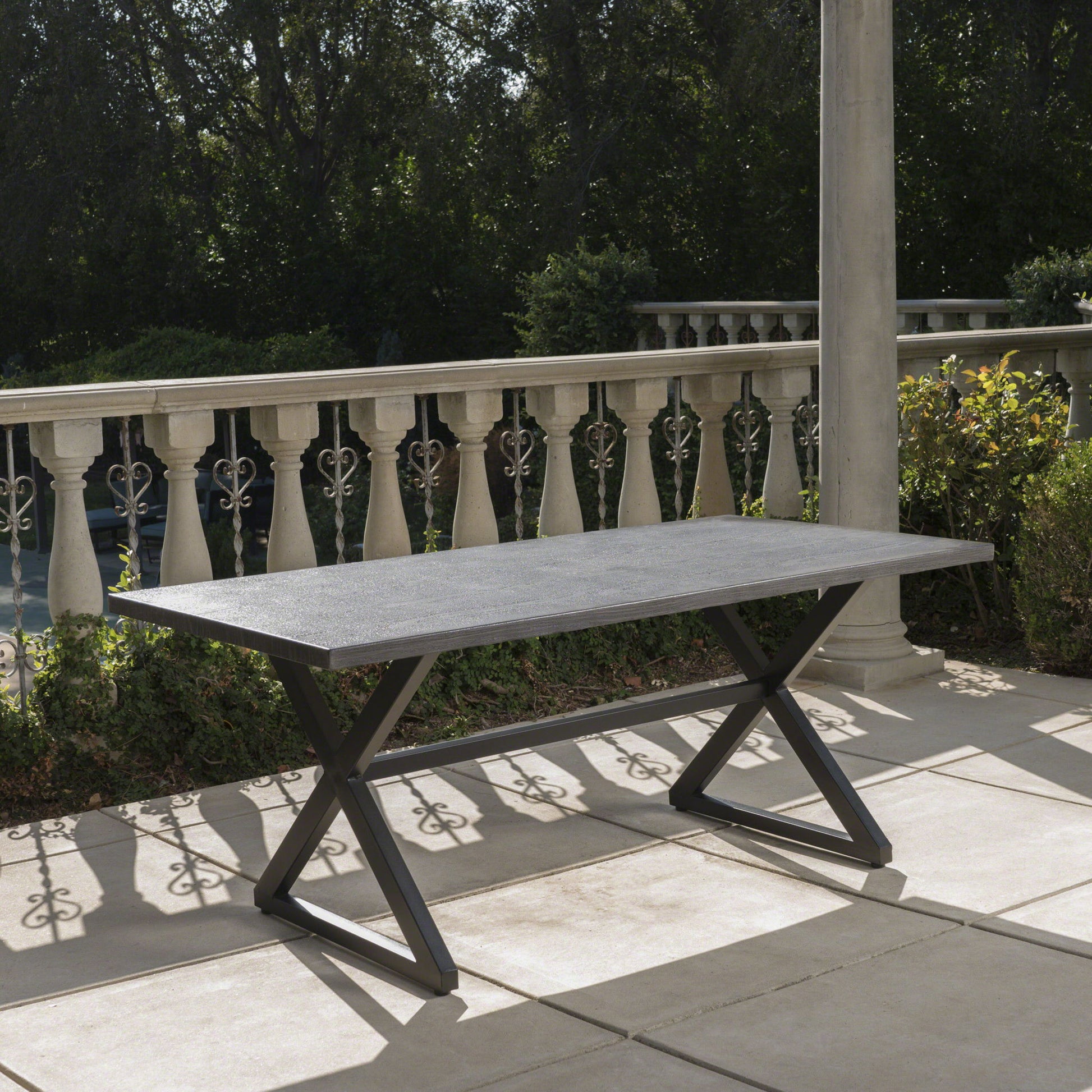 Rolando - Outdoor Aluminum Dining Table With Steel Frame - Best Buy Furniture