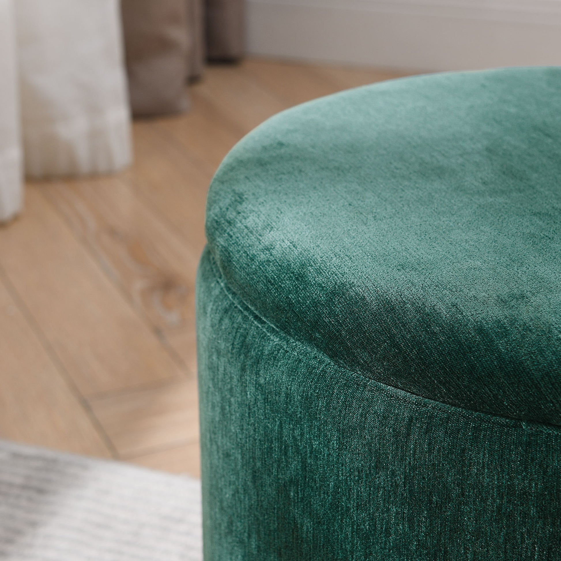 Classic 2 Piece Round Storage Ottoman Set With Drum Shaped Stool - Best Buy Furniture