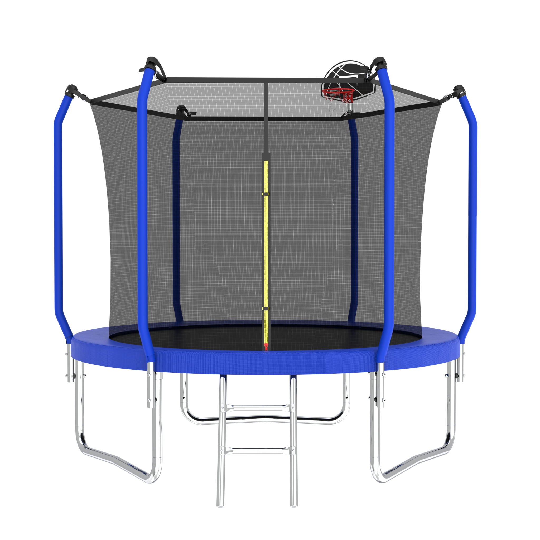 Trampoline With Basketball Hoop, Astm Approved Reinforced Type Outdoor Trampoline With Enclosure Net - Best Buy Furniture