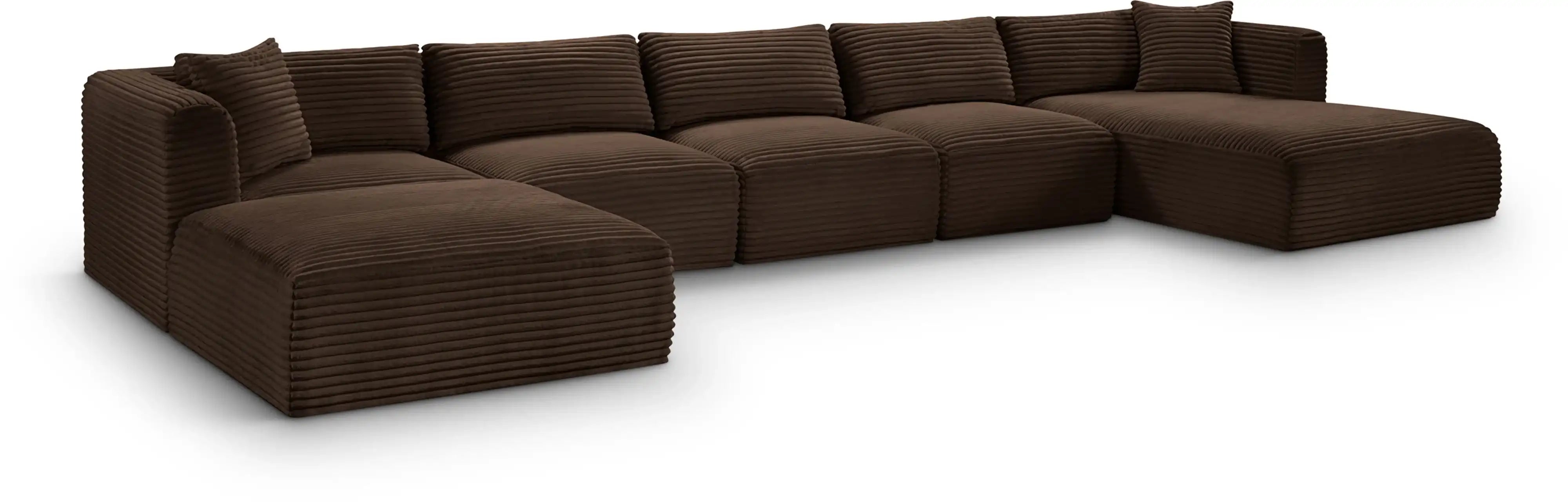 Shaggy - 6 Piece Modular Sectional With Chaise And Ottoman - Best Buy Furniture