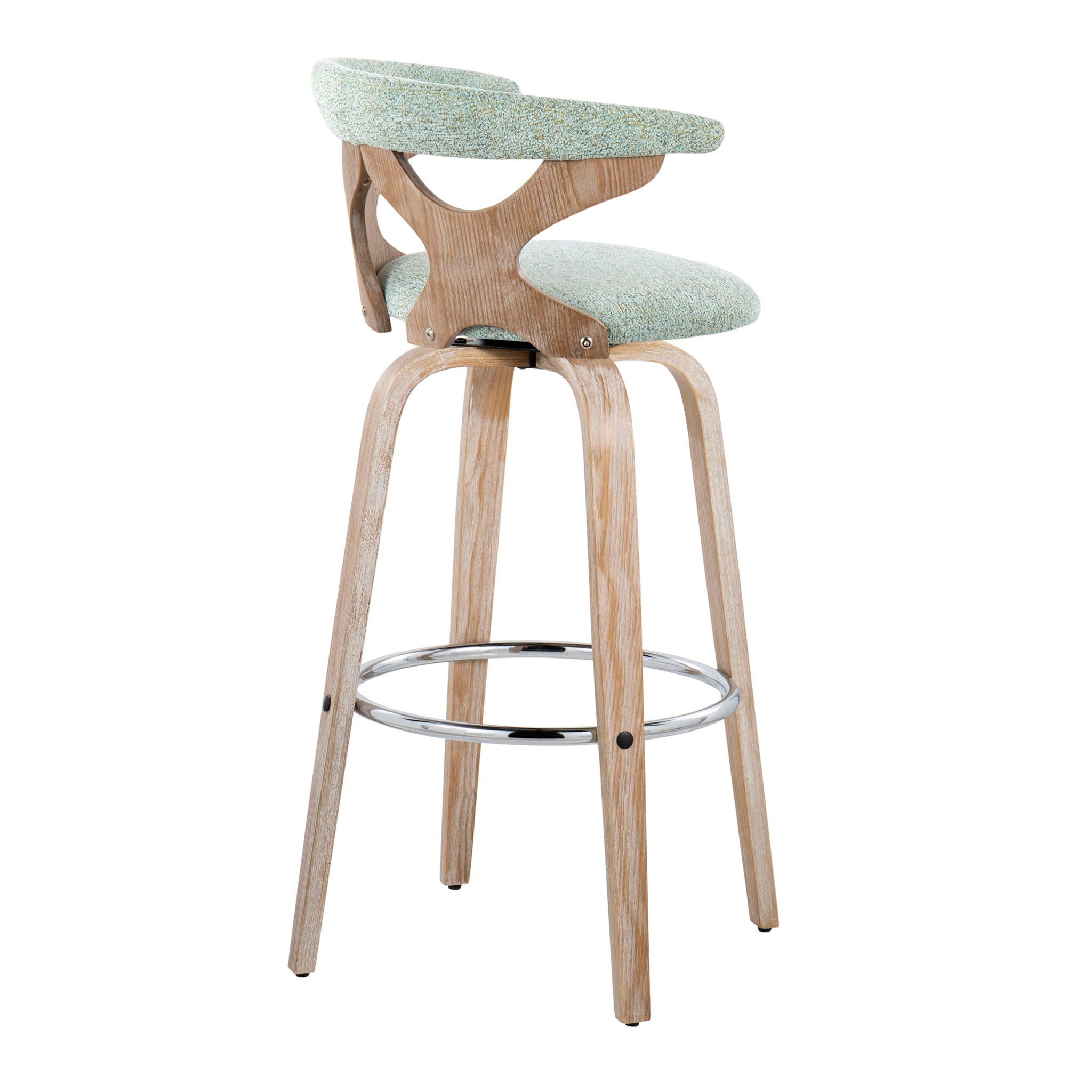 Gardenia - Contemporary Fixed Height Barstool With Swivel With Round Footrest (Set of 2) - Best Buy Furniture
