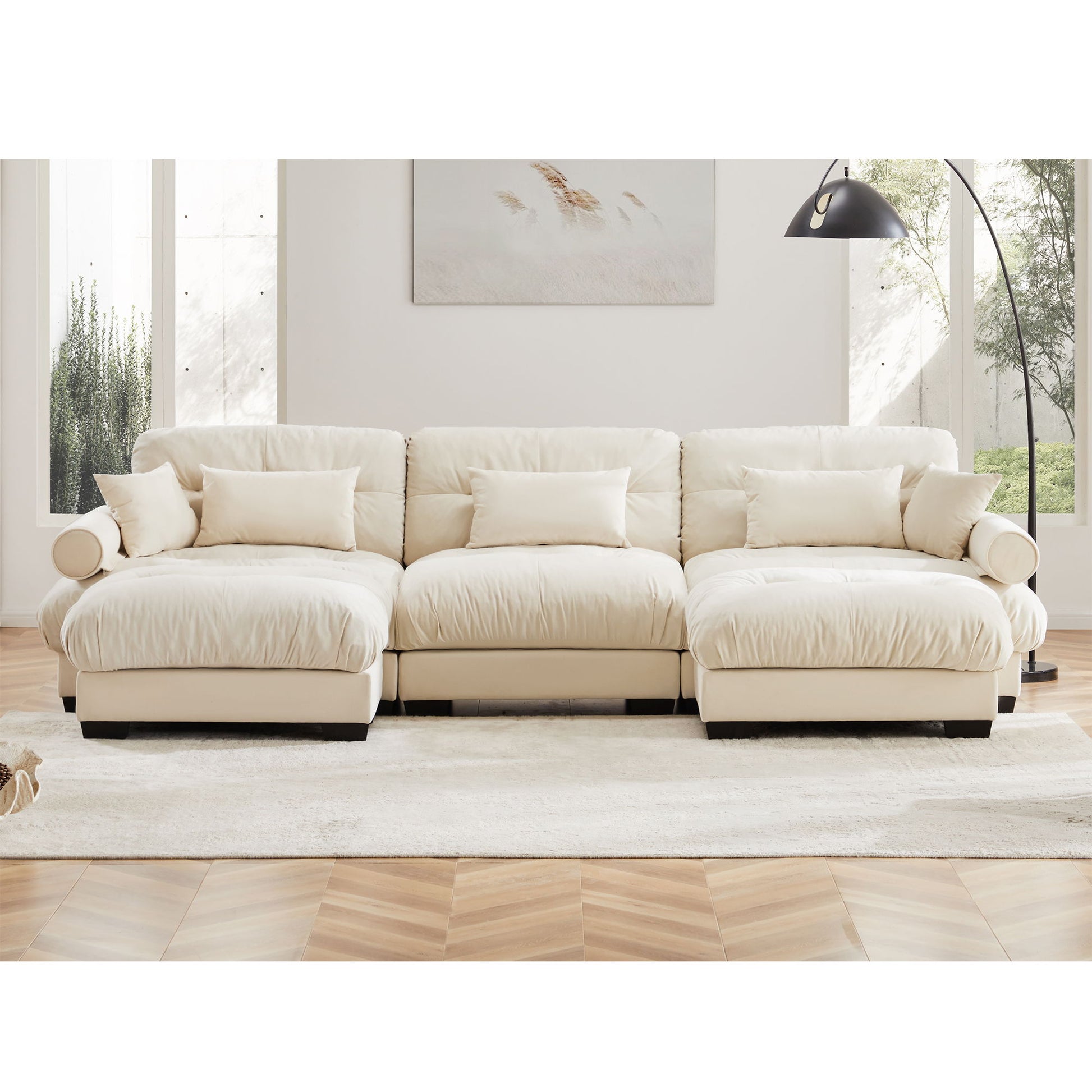 Super Comfort Oversized Modular Sectional Sofa With Movable Ottoman - Best Buy Furniture