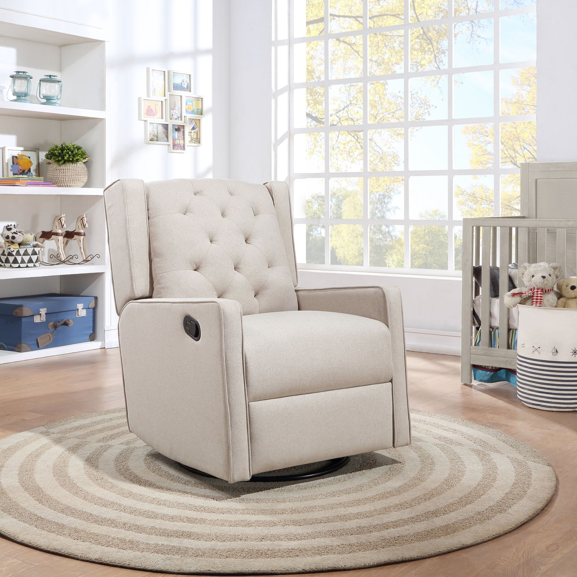 Milah - Gliding Swivel Recliner Tufted - Best Buy Furniture