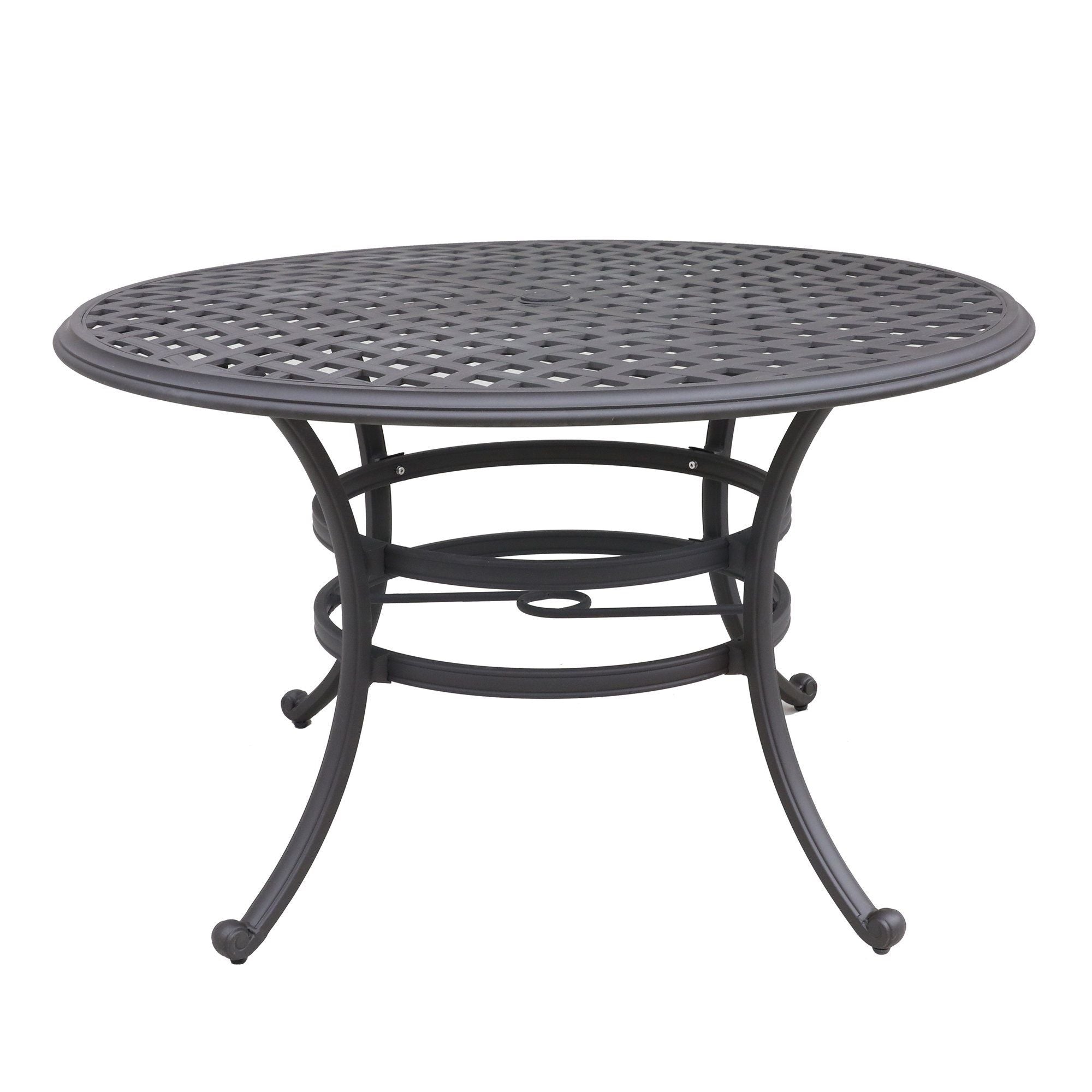 Round 49" Long Aluminum Dining Set With Cushions - Best Buy Furniture