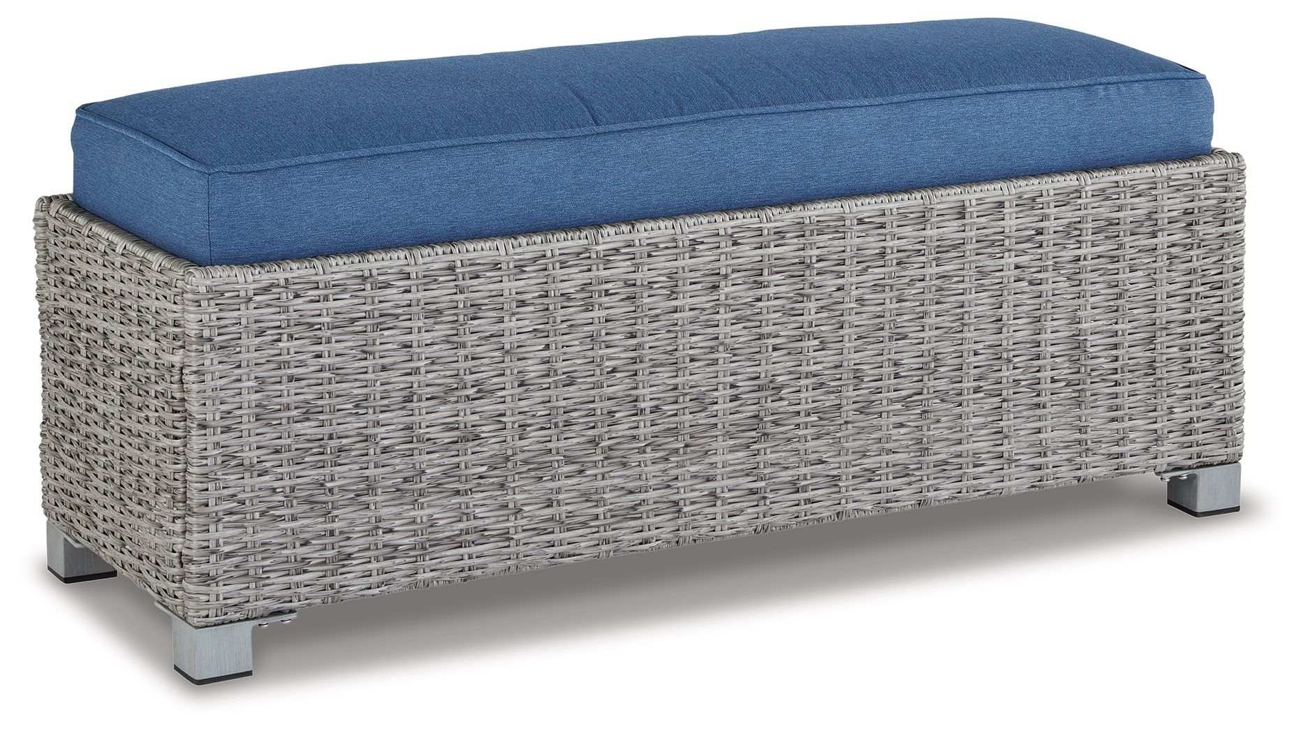 Naples Beach - Bench with Cushion - Light Gray - Best Buy Furniture