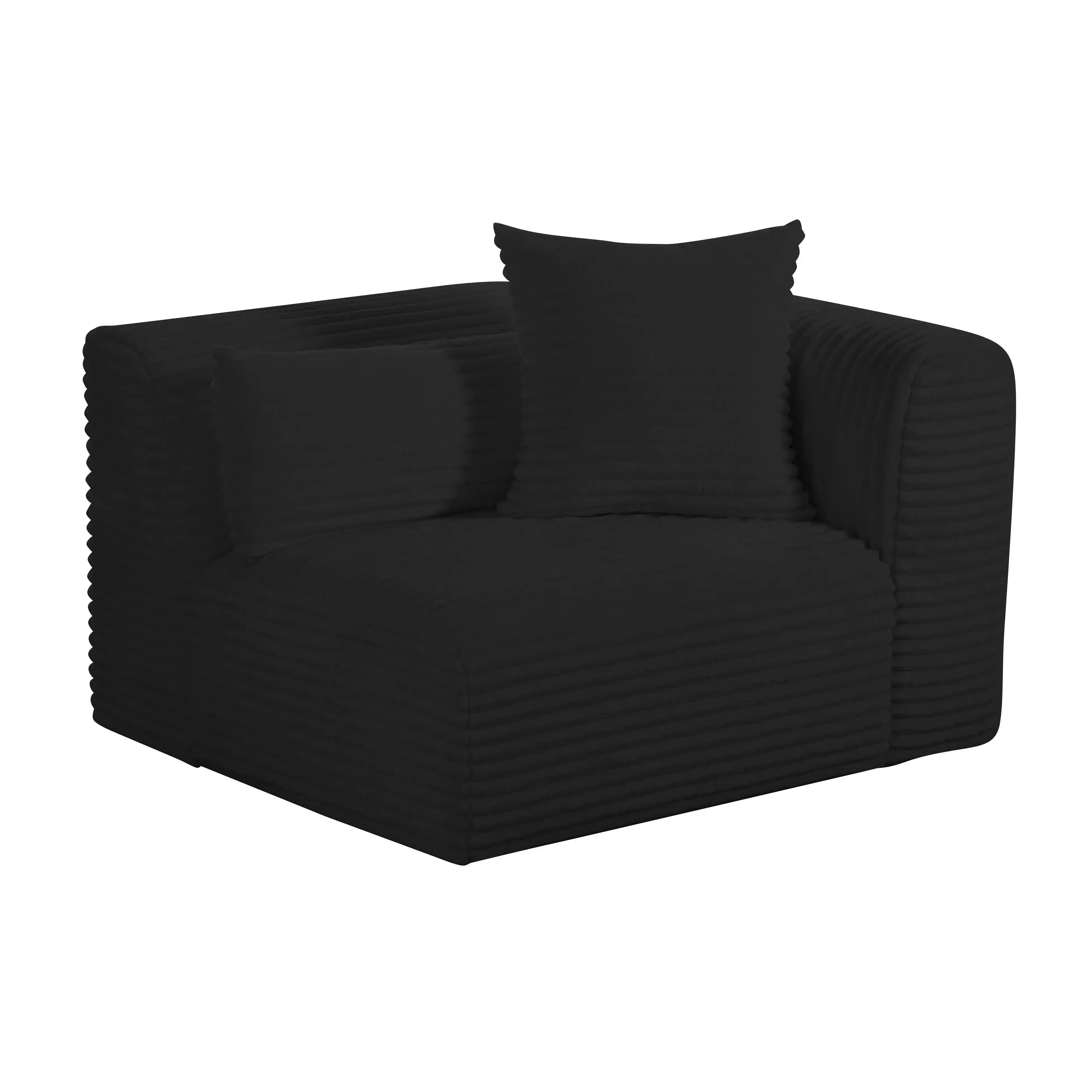 Tarra - Fluffy Oversized Corduroy Modular Corner Chair - Best Buy Furniture