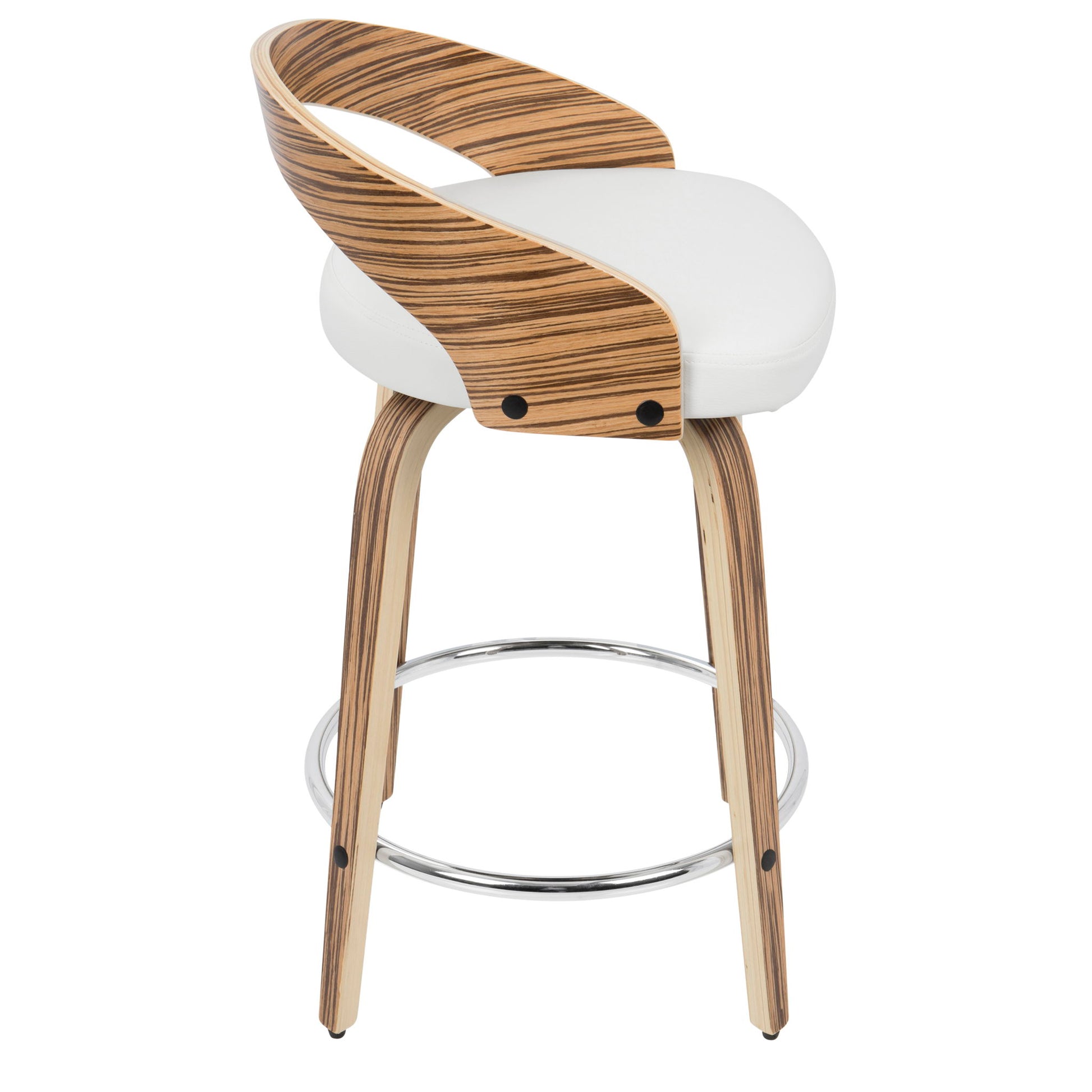 Grotto - Contemporary Fixed Height Counter Stool & Swivel With Round Footrest (Set of 2) - Best Buy Furniture