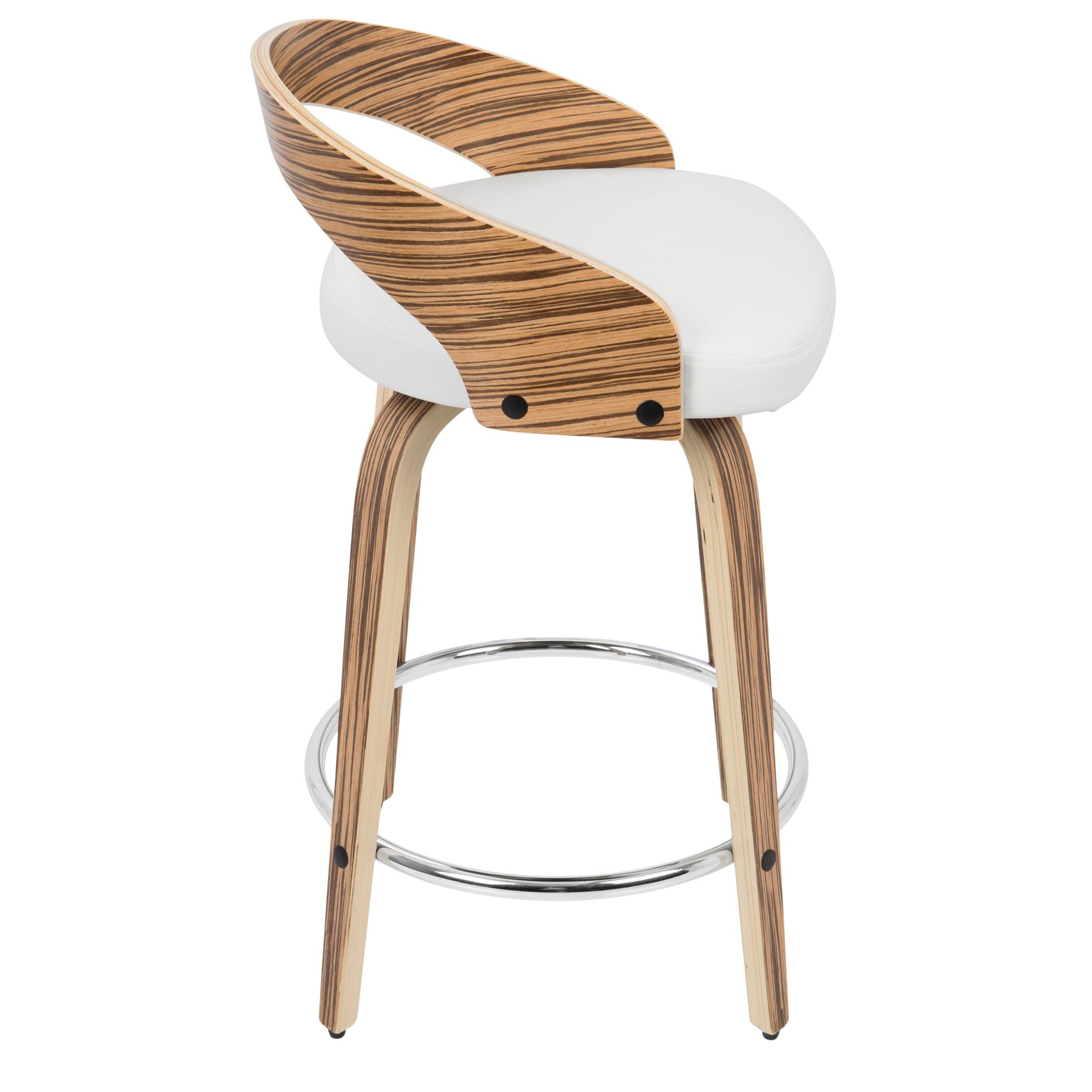 Grotto - Contemporary Fixed Height Counter Stool & Swivel With Round Footrest (Set of 2) - Best Buy Furniture