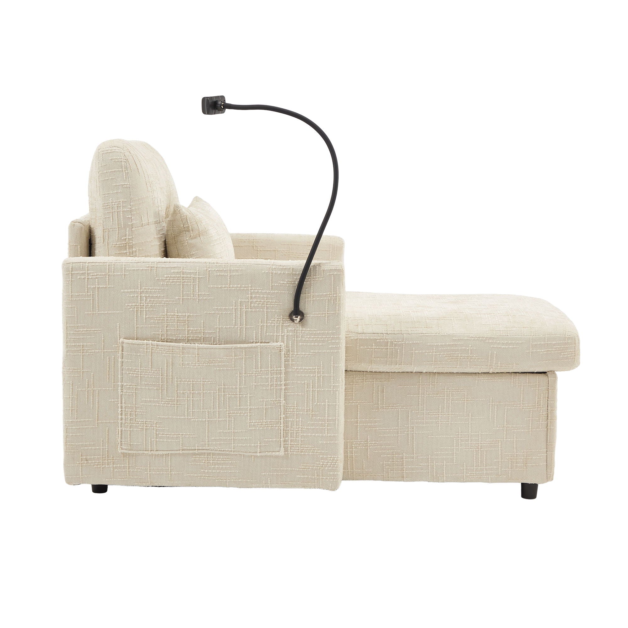 Multifunctional Chenille Recliner Sofa With Storage And Phone Bracket - Best Buy Furniture