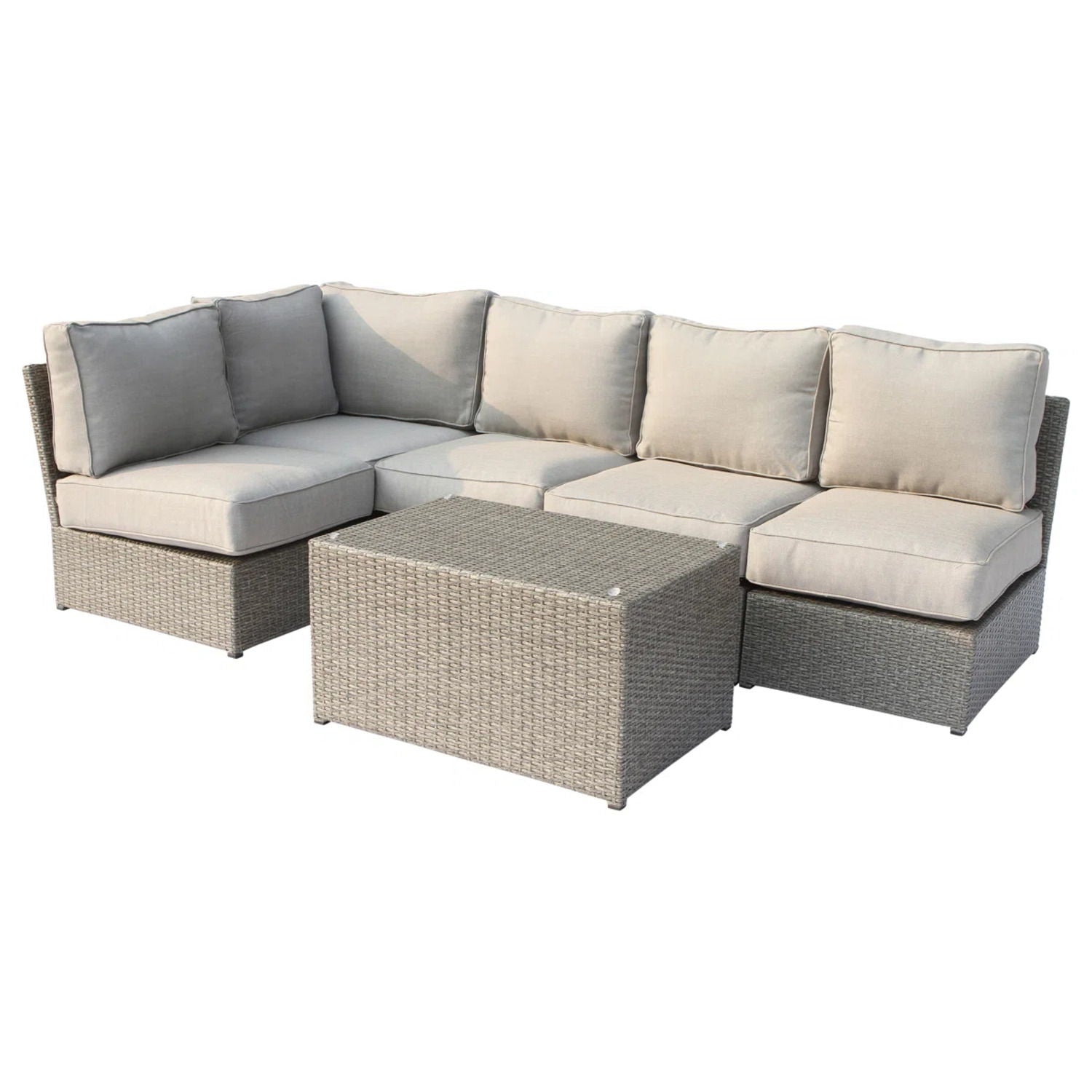 Comfortable Modern Patio Rattan Sectional Set With Cushions - Best Buy Furniture
