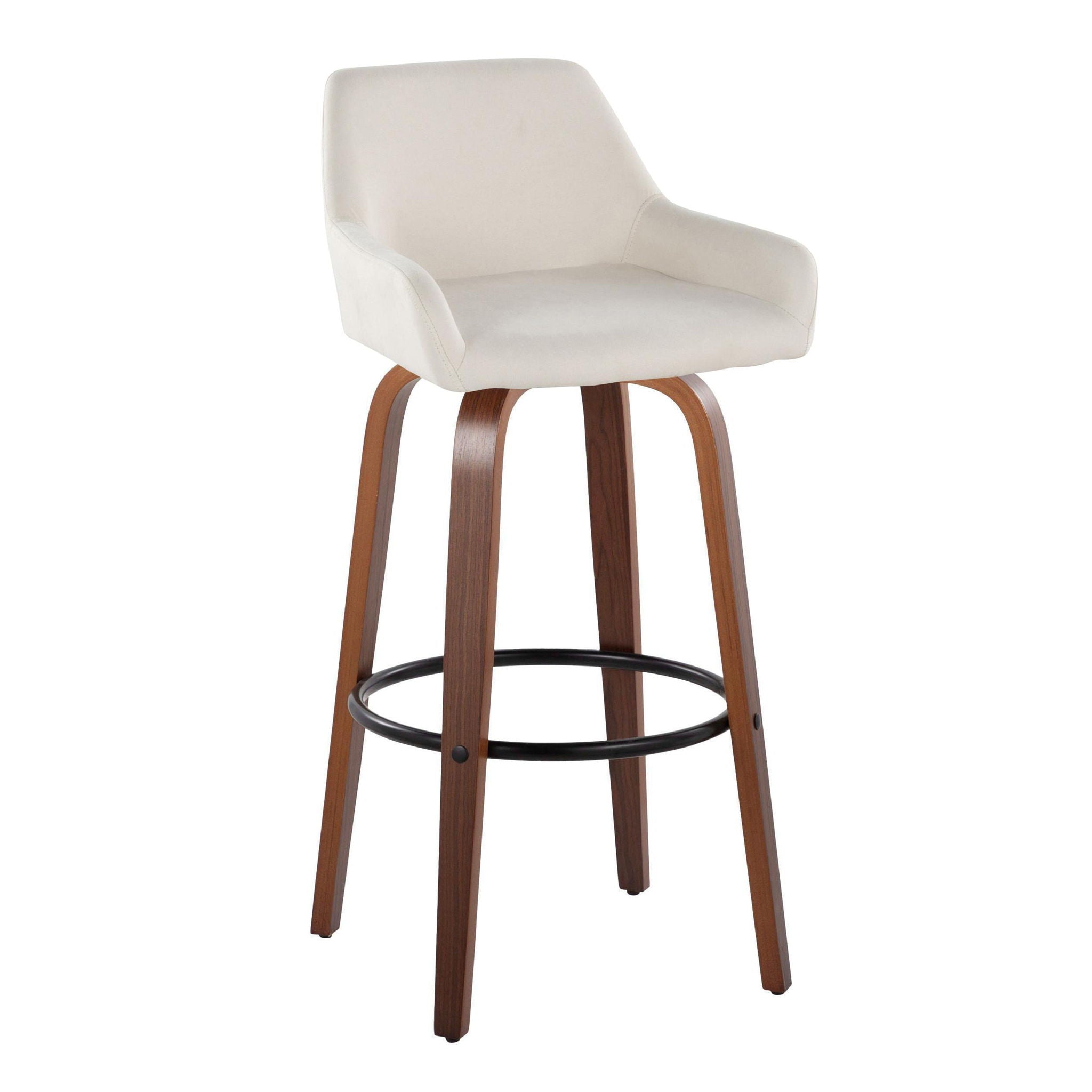 Daniella - Contemporary Fixed Height, Barstool & Swivel And Round Footrest (Set of 2) - Best Buy Furniture