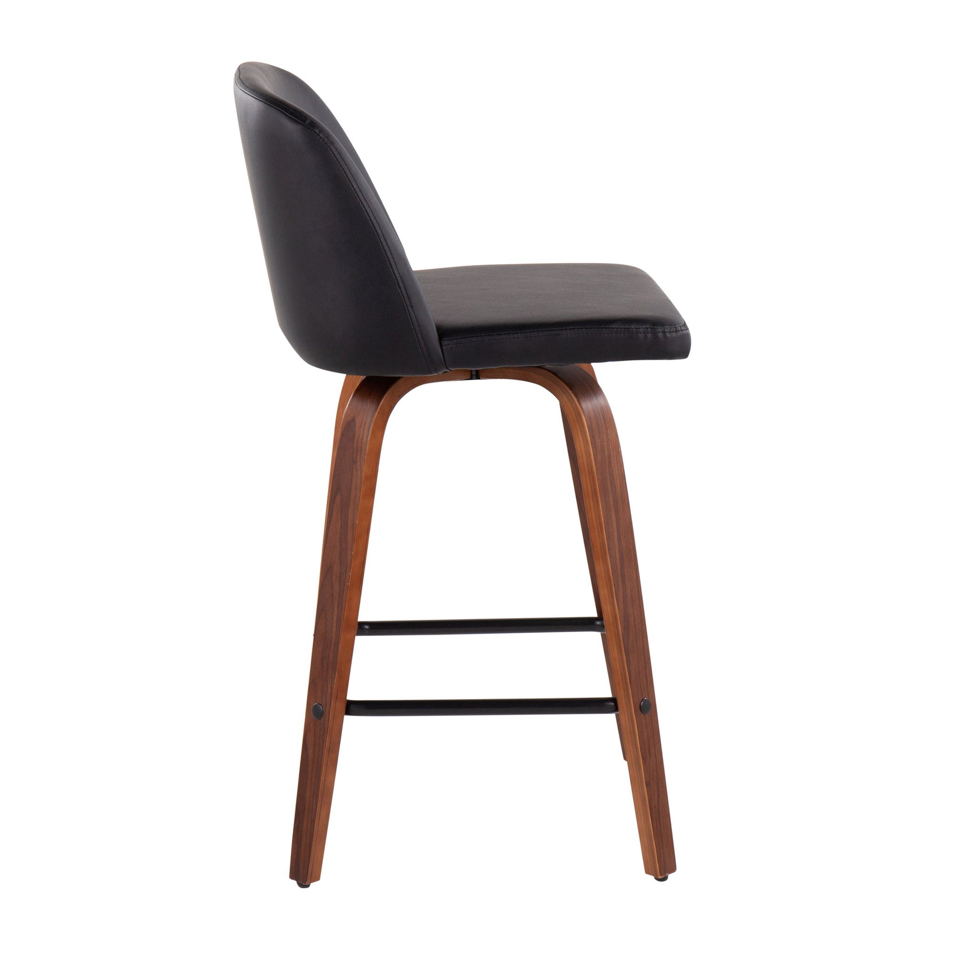 Toriano - Mid Century Modern Fixed Height Counter Stool & Square Footrest (Set of 2) - Best Buy Furniture