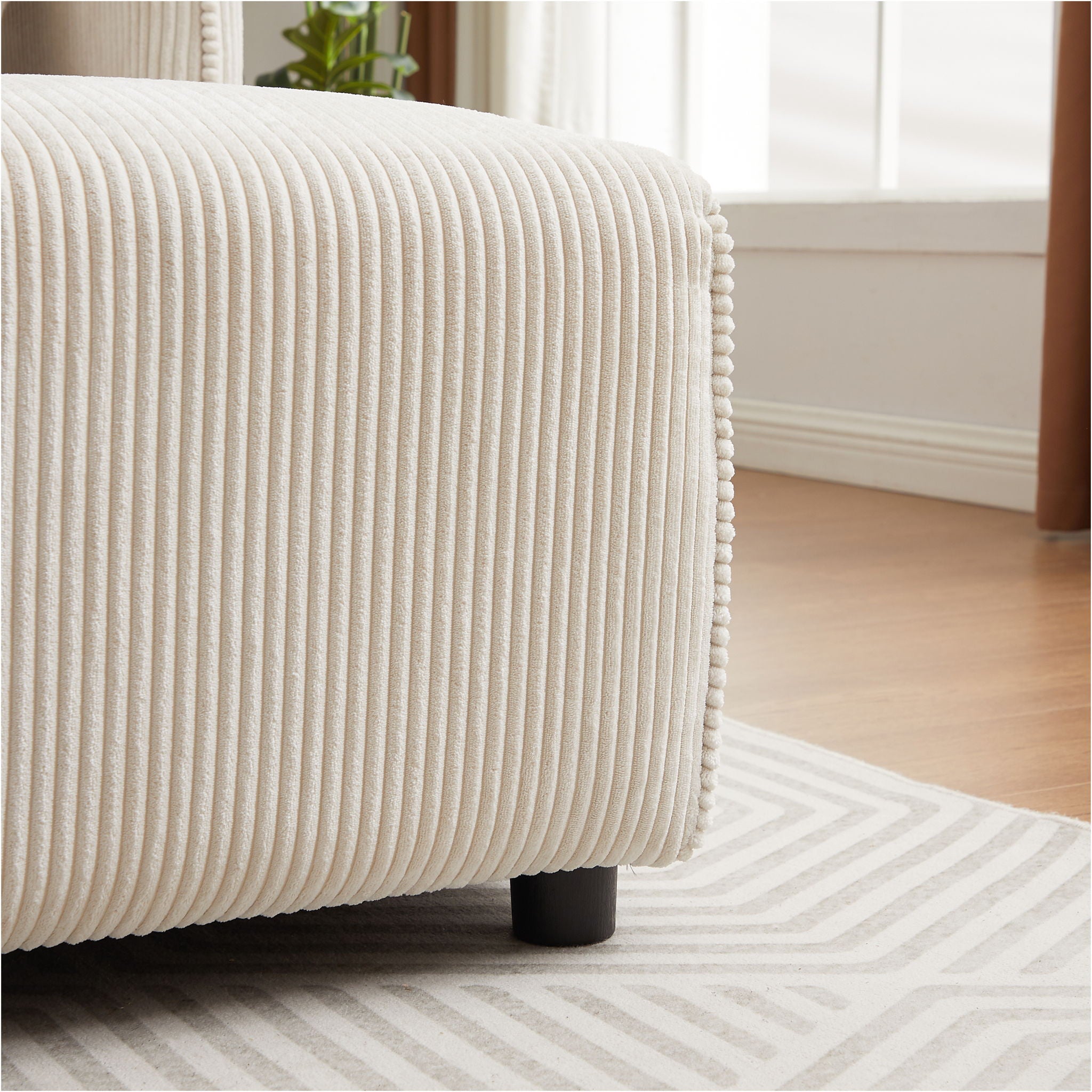 Modern Minimalist Corduroy Combination Sofa With 2 Comfort Cushions With USB & C Charging Ports - Best Buy Furniture