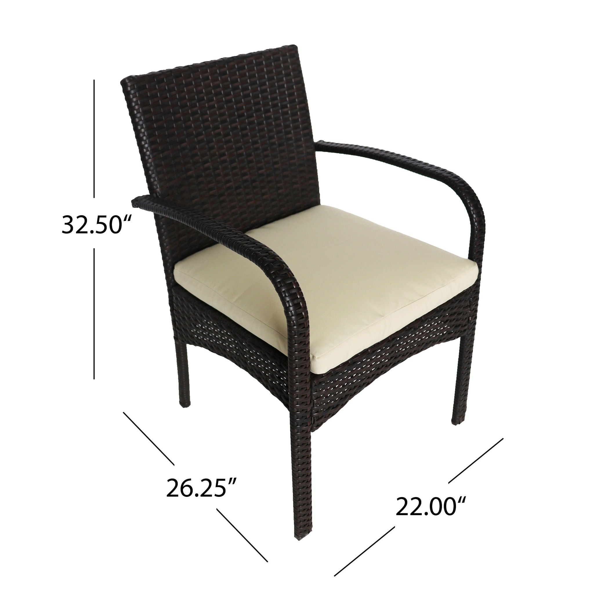 Outdoor Wicker Bistro Set With 2 Chairs - Brown Multi - Best Buy Furniture