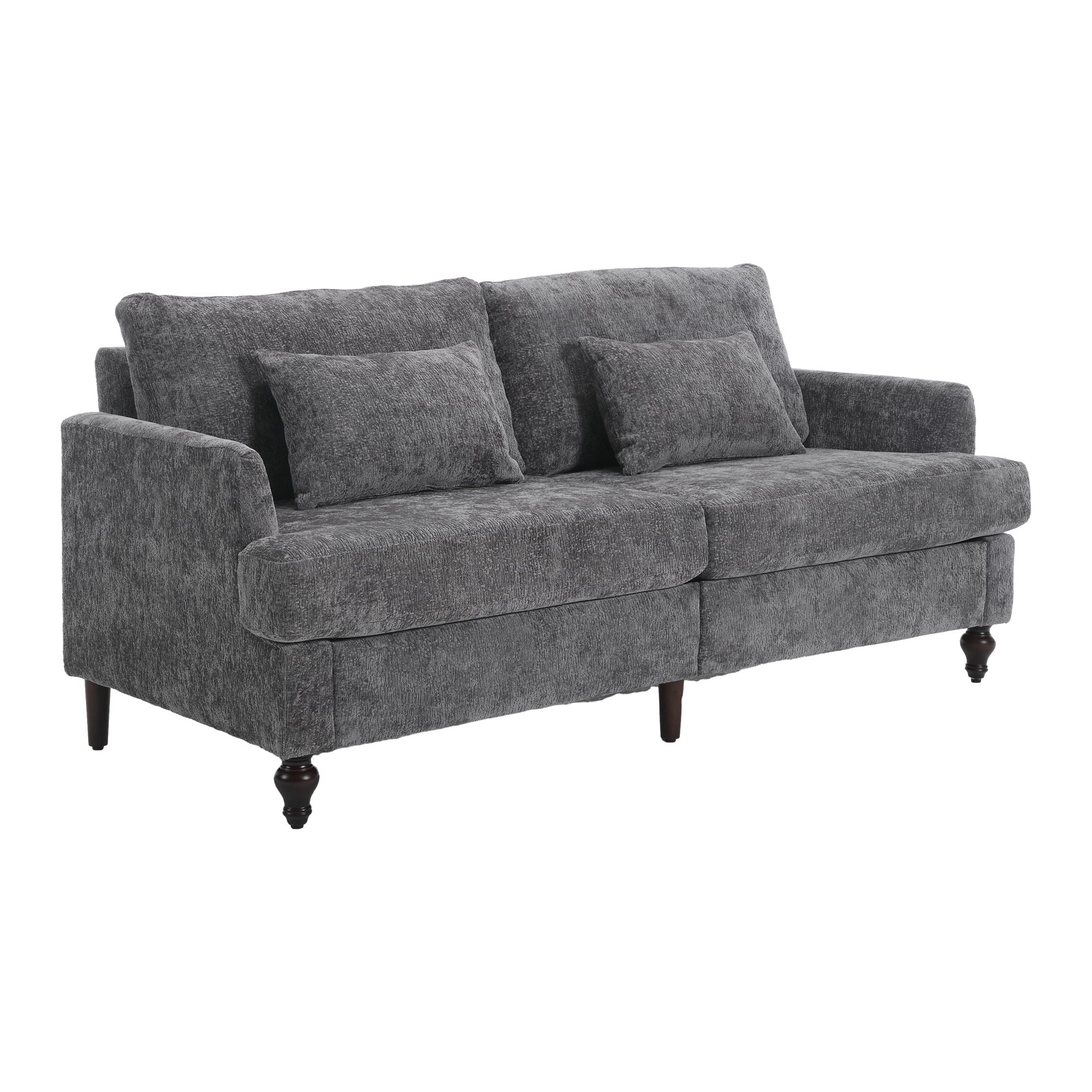 Mid Century Modern Chenille Fabric Loveseat Sofa, 2 Seat Upholstered Couch - Best Buy Furniture