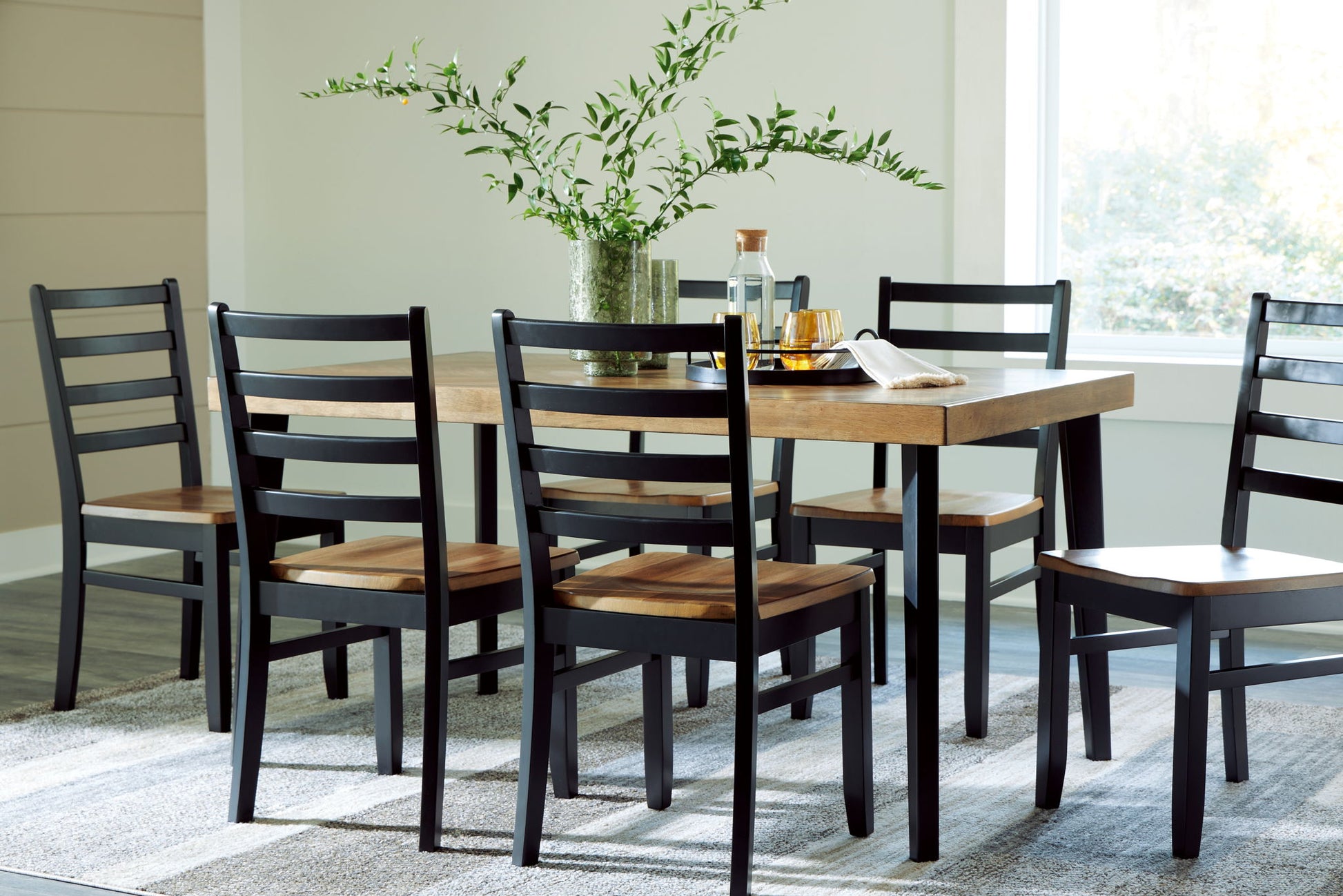 Blondon - Rectangular Drm Table Set (Set of 7) - Brown / Black - Best Buy Furniture
