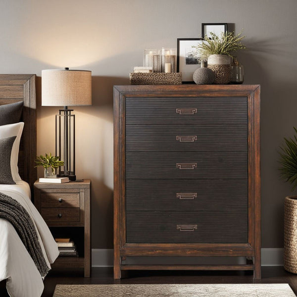 Branson - 5 Drawer Chest, Two Tone - Brown – Best Buy Furniture