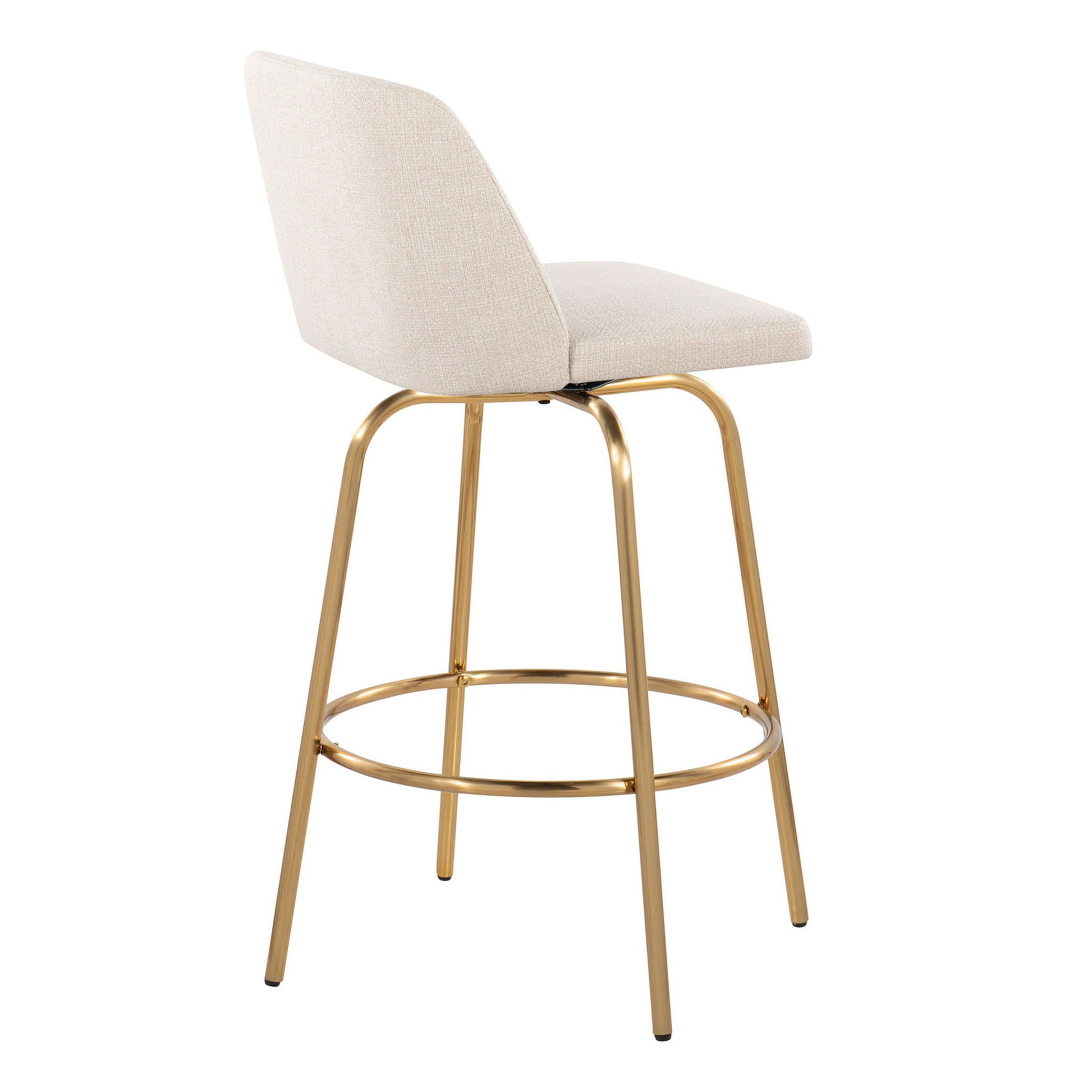 Toriano - Contemporary, Fixed Height Counter Stool With Swivel With Round Footrest (Set of 2) - Best Buy Furniture