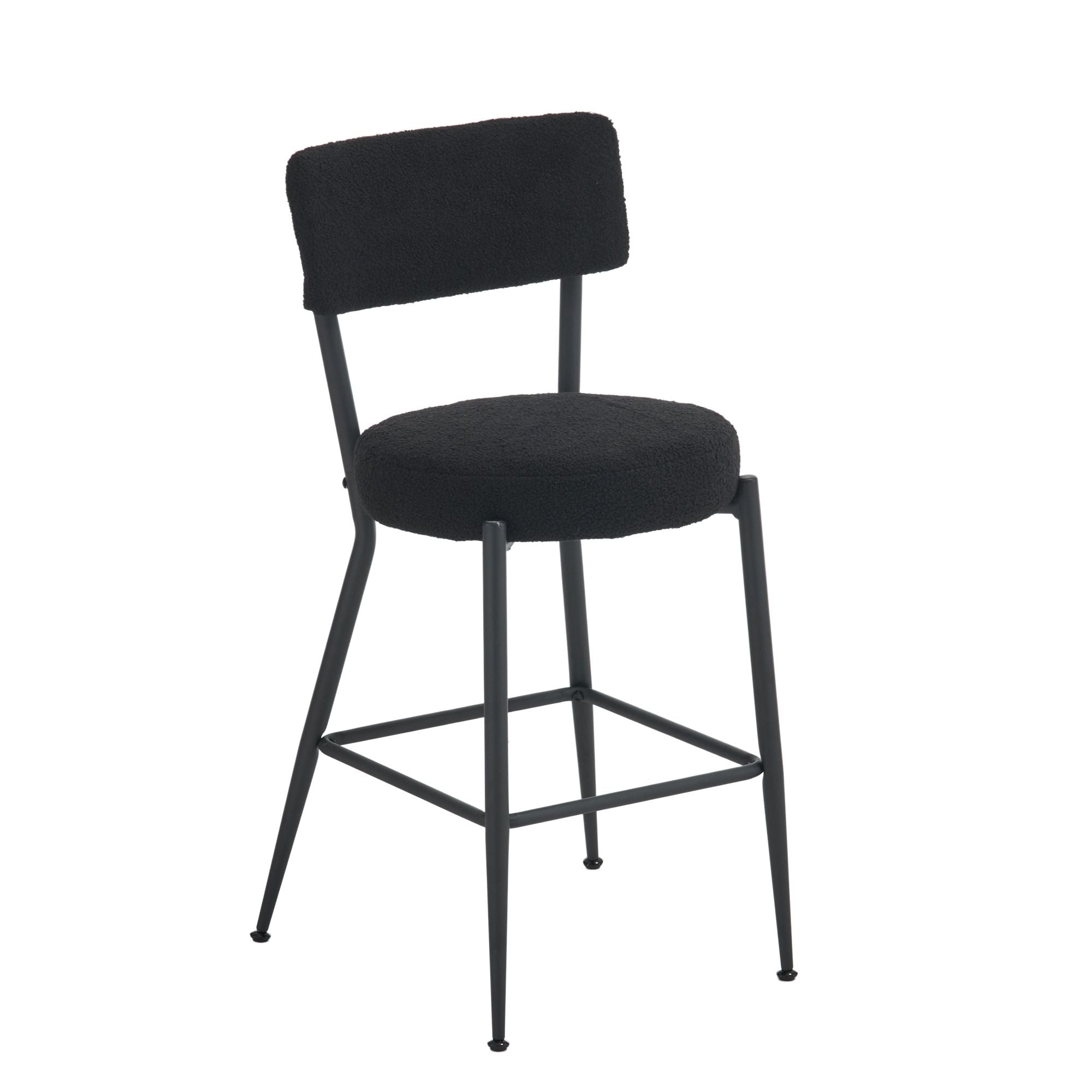 Modern Teddy Fabric Upholstered Bar Stools - Black Legs - Best Buy Furniture