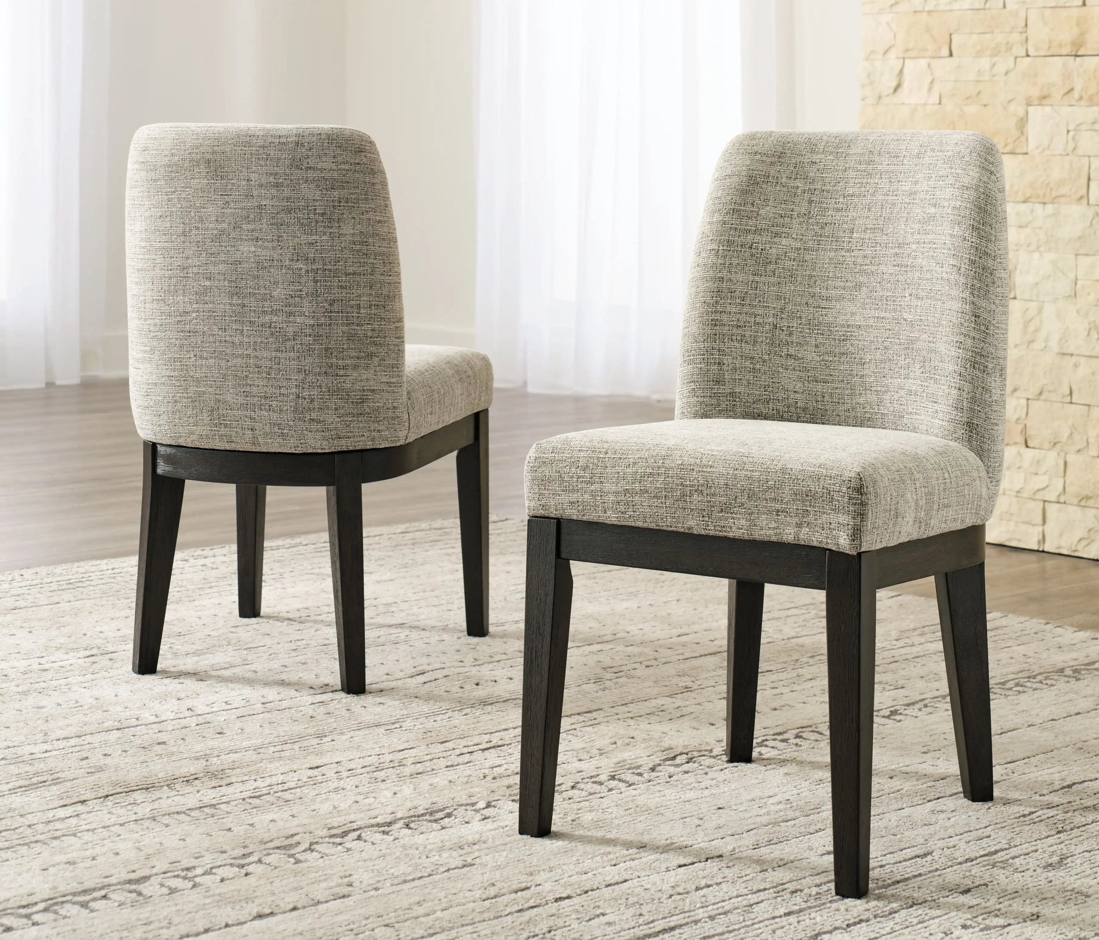 Burkhaus - Dining UPH Side Chair (Set of 2) - Beige / Dark Brown - Best Buy Furniture
