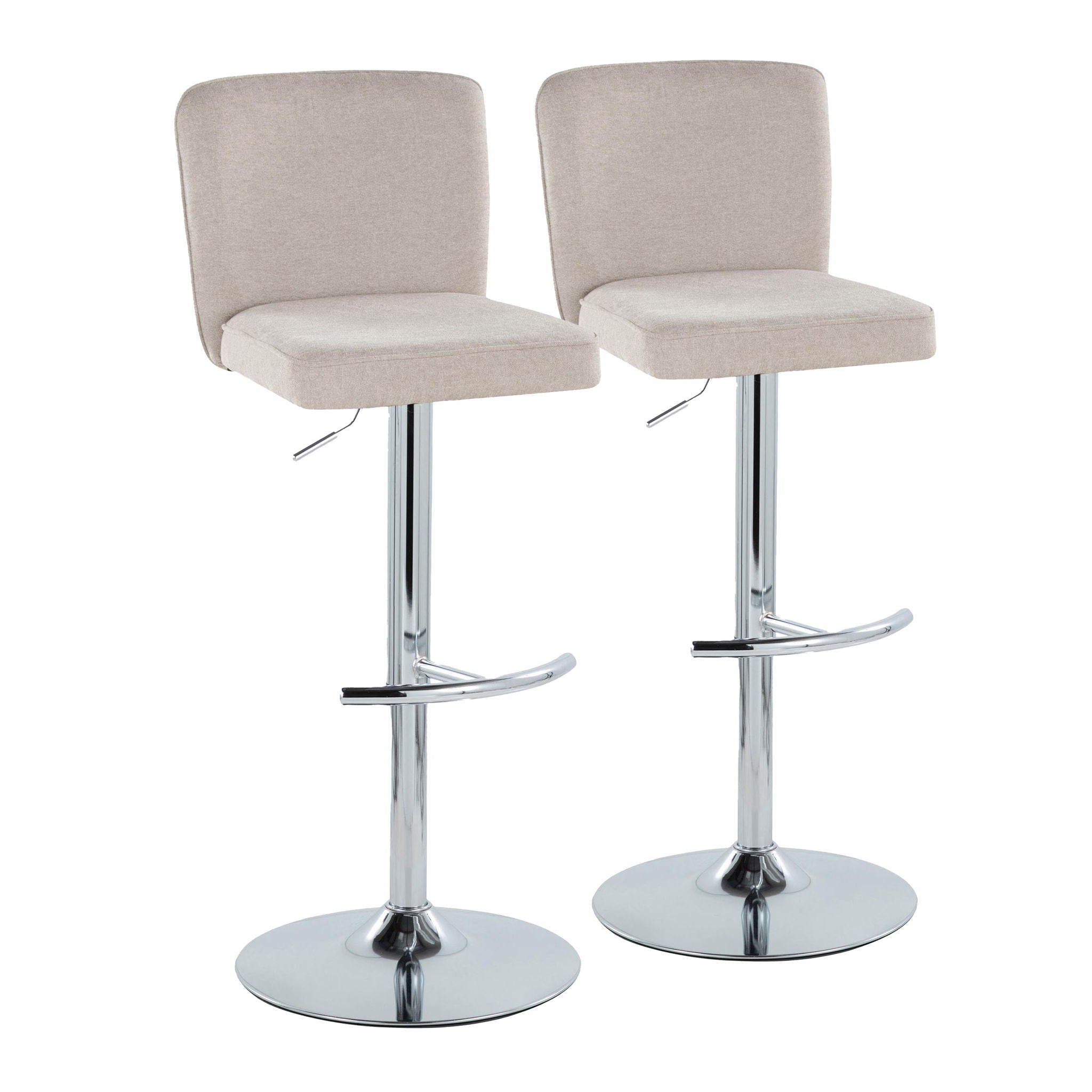 Henry - Contemporary Adjustable Barstool With Swivel & Rounded T Footrest (Set of 2) - Best Buy Furniture