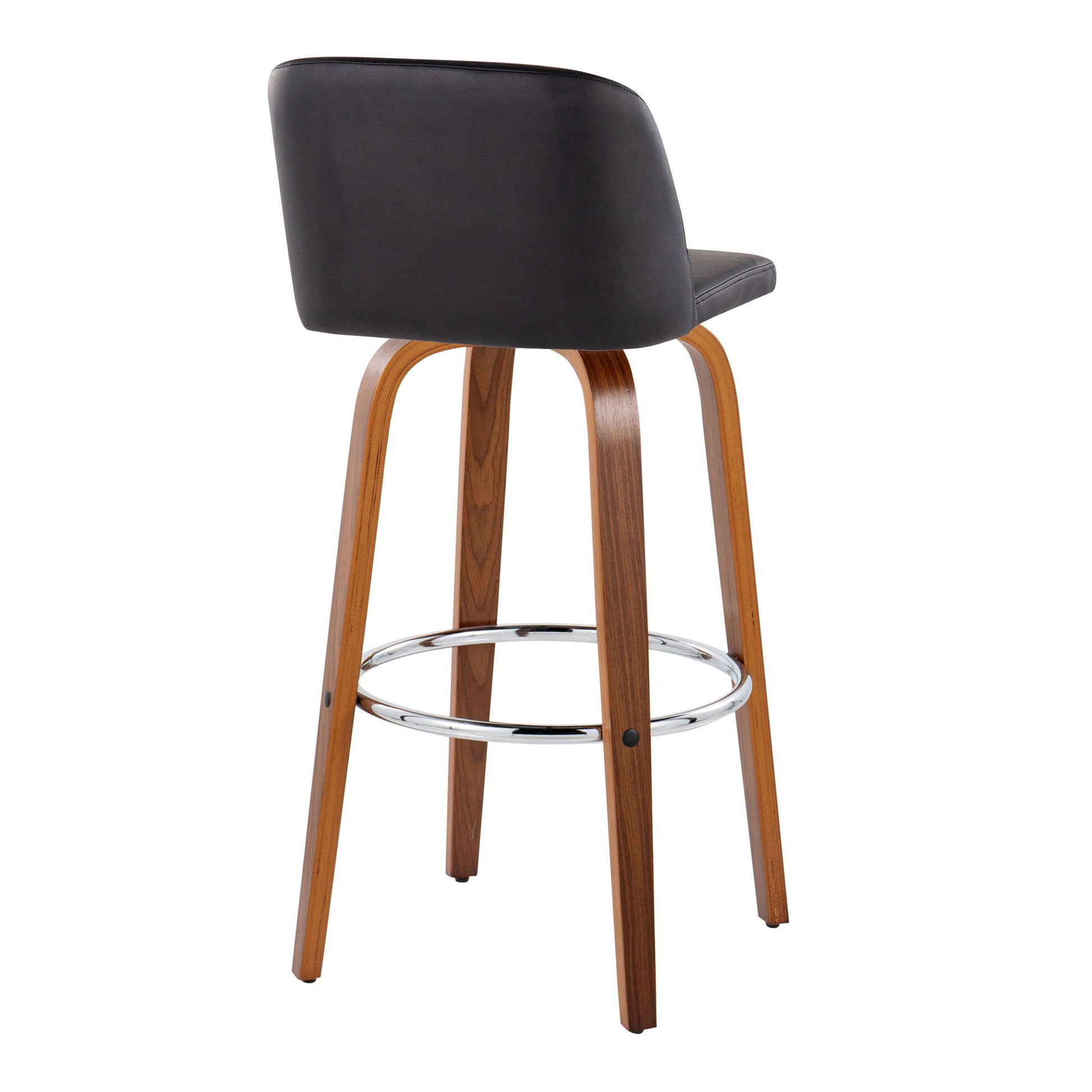 Toriano - Mid Century Modern Fixed Height, Barstool With Swivel With Round Footrest (Set of 2) - Best Buy Furniture
