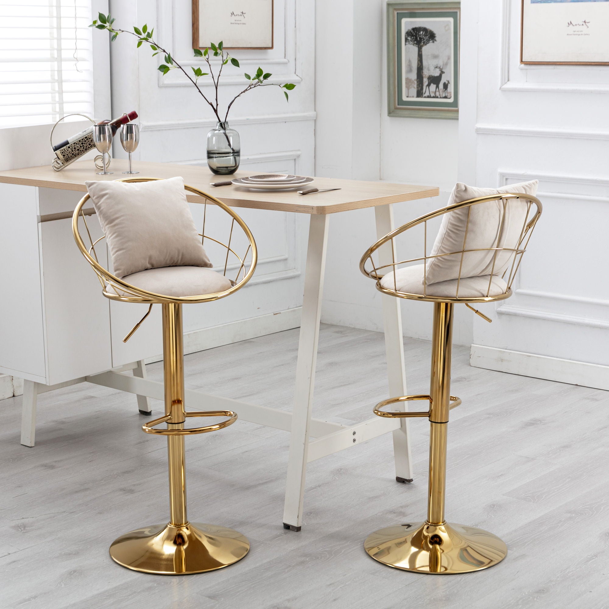 Unique Design Bar Chair, 360 Degree Rotation, Adjustable Height, Suitable For Dining Room And Bar - Best Buy Furniture