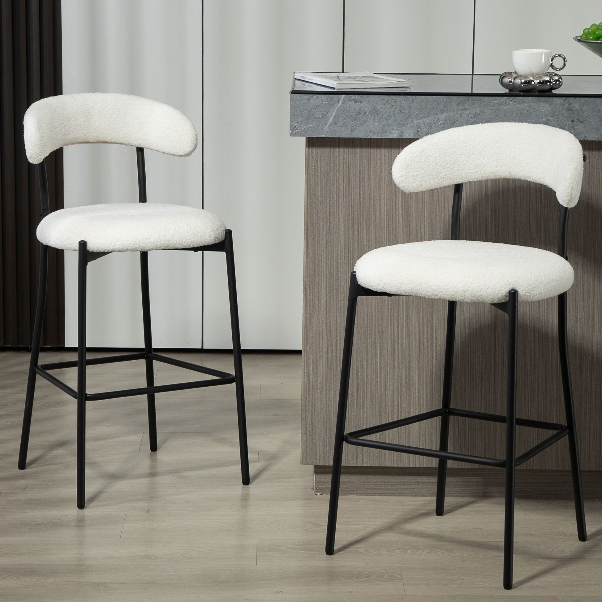 Counter Height Bar Stools With Powder Coating Base And Footrest - Best Buy Furniture