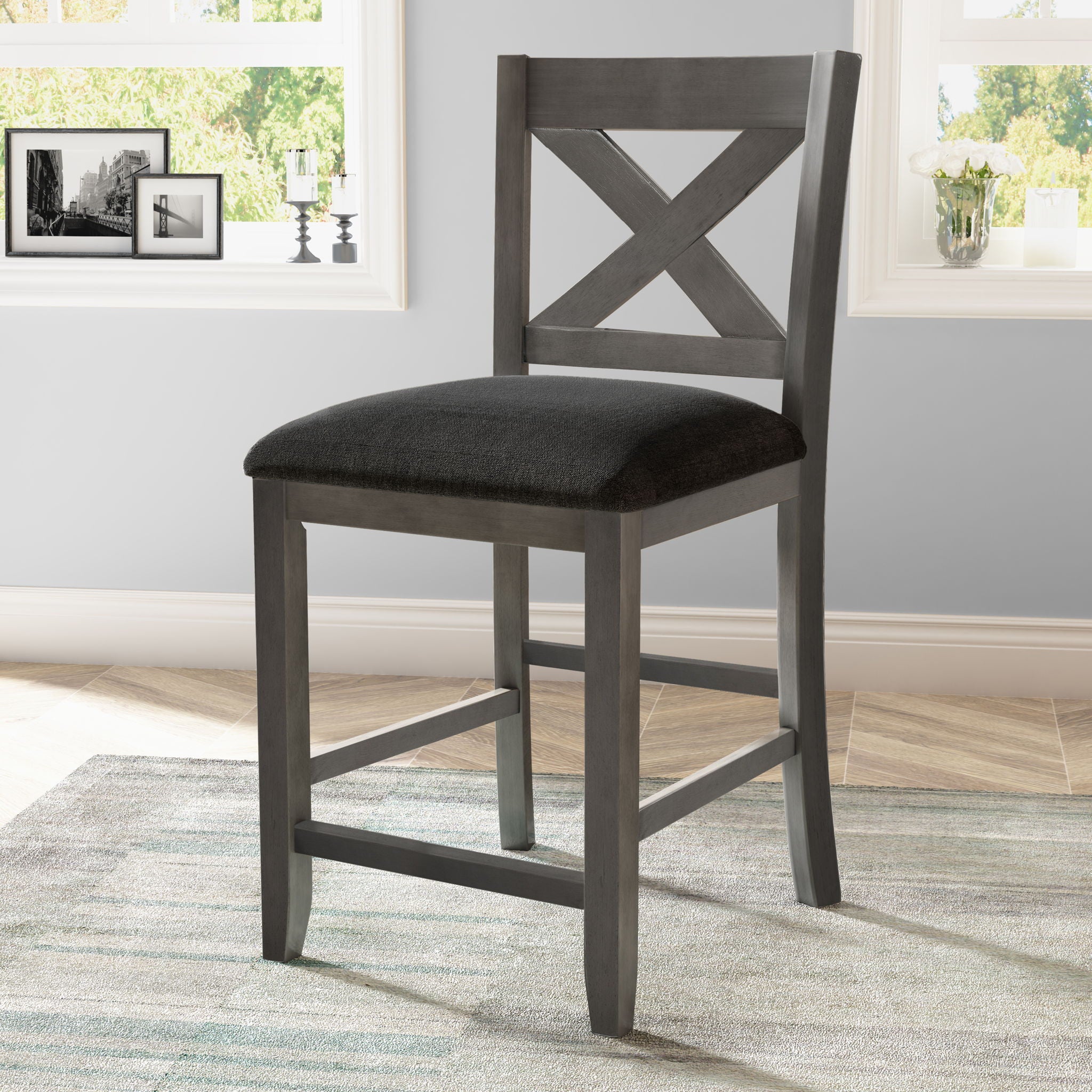 5 Pieces Counter Height Rustic Farmhouse Dining Room Wooden Bar Table Set With 2 Stools And 2 Chairs - Best Buy Furniture