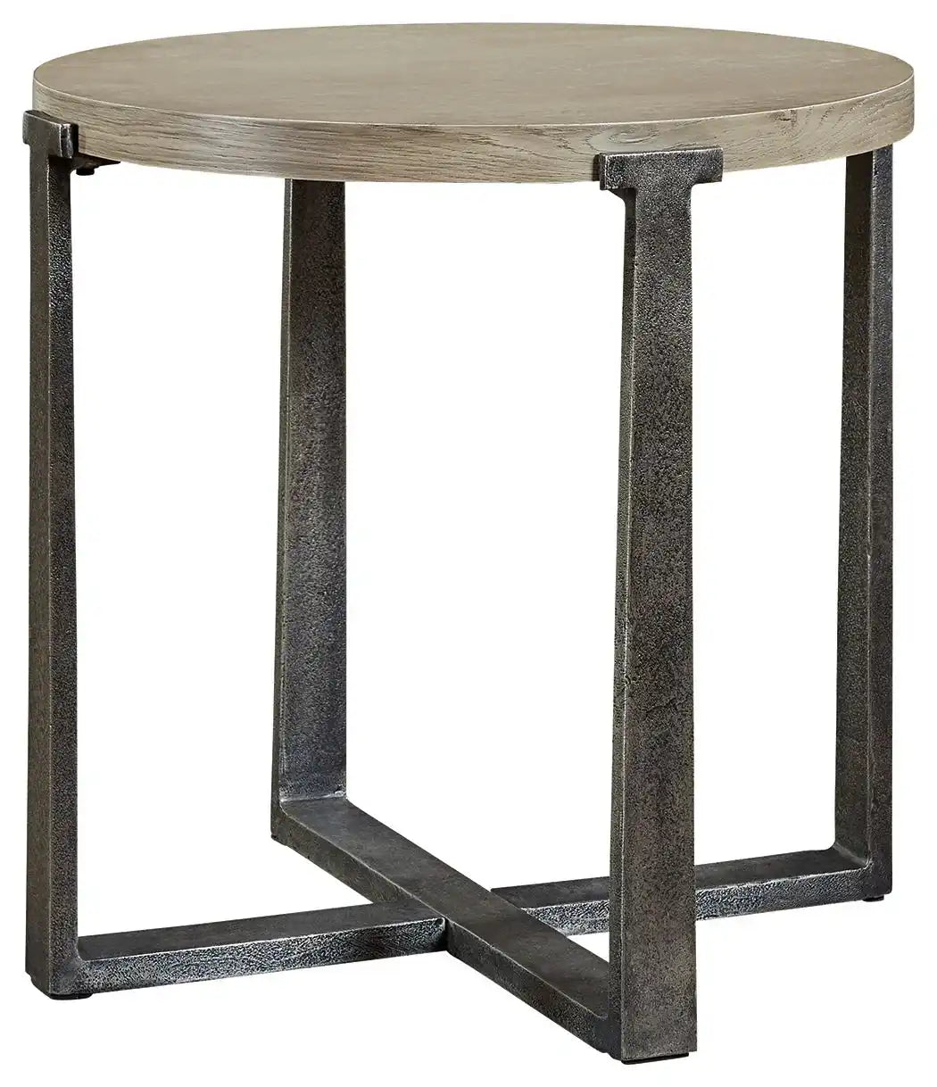 Dalenville - Round End Table - Gray - Best Buy Furniture