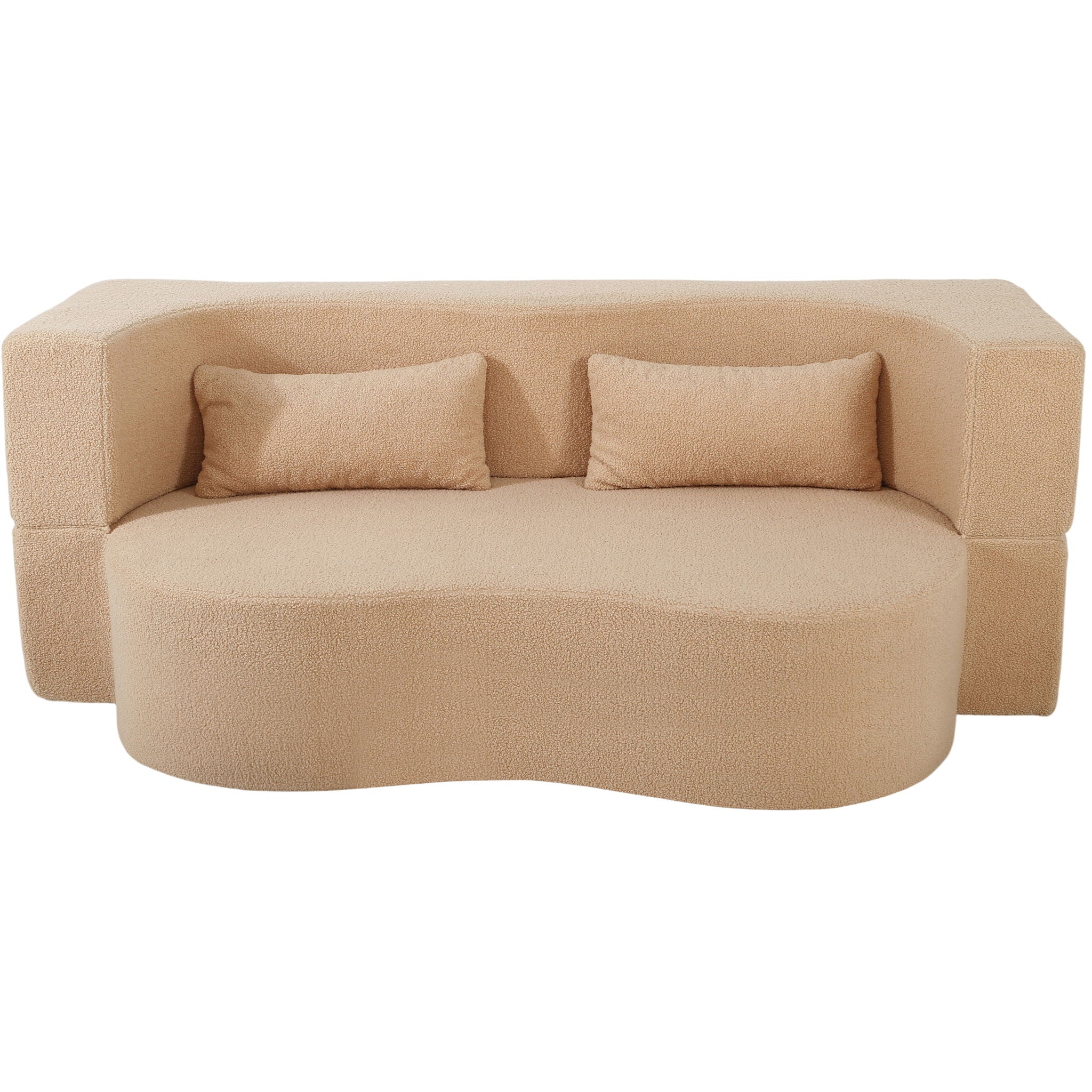 2 In 1 Convertible Full Size Folding Loveseat Couch With Soft Teddy Fabric - Best Buy Furniture