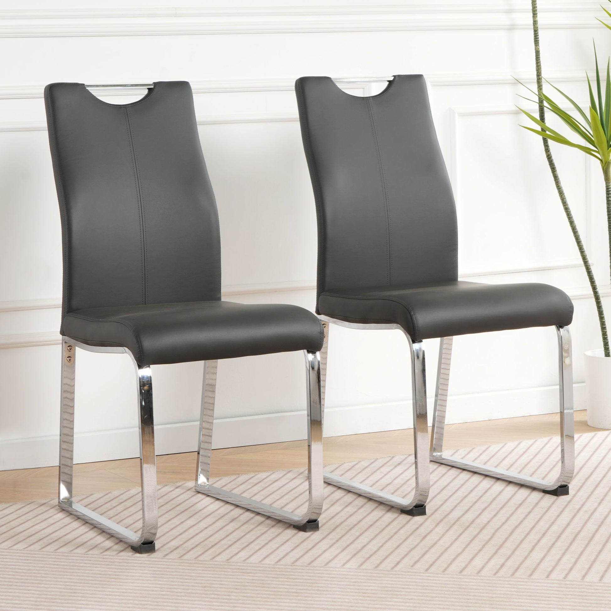 Modern Upholstered Dining Chair Electroplated Metal Legs (Set of 2) - Best Buy Furniture
