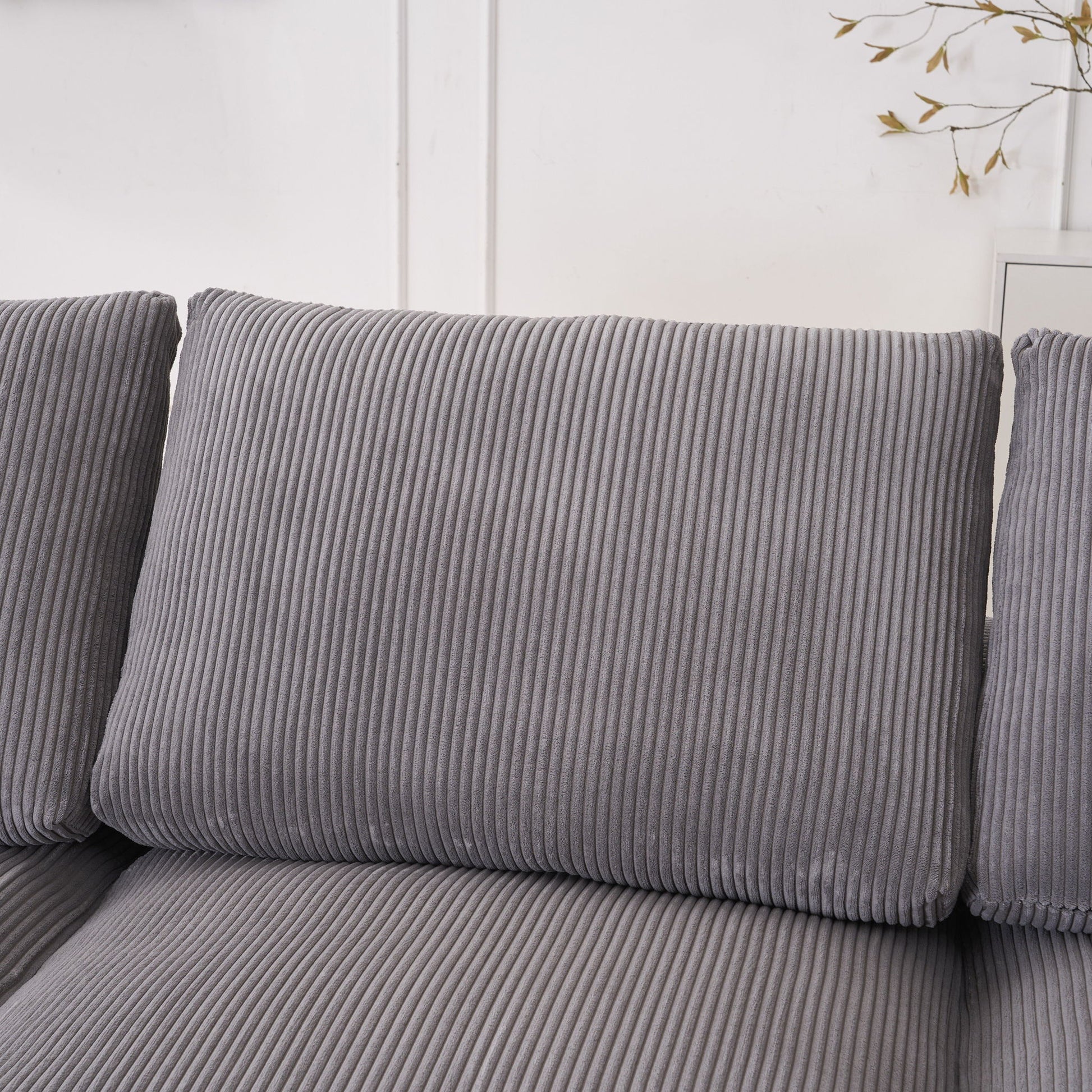 Modular Sectional Sofa With Ottoman, USB And Type C Charger, Petal Armrest Design - Best Buy Furniture