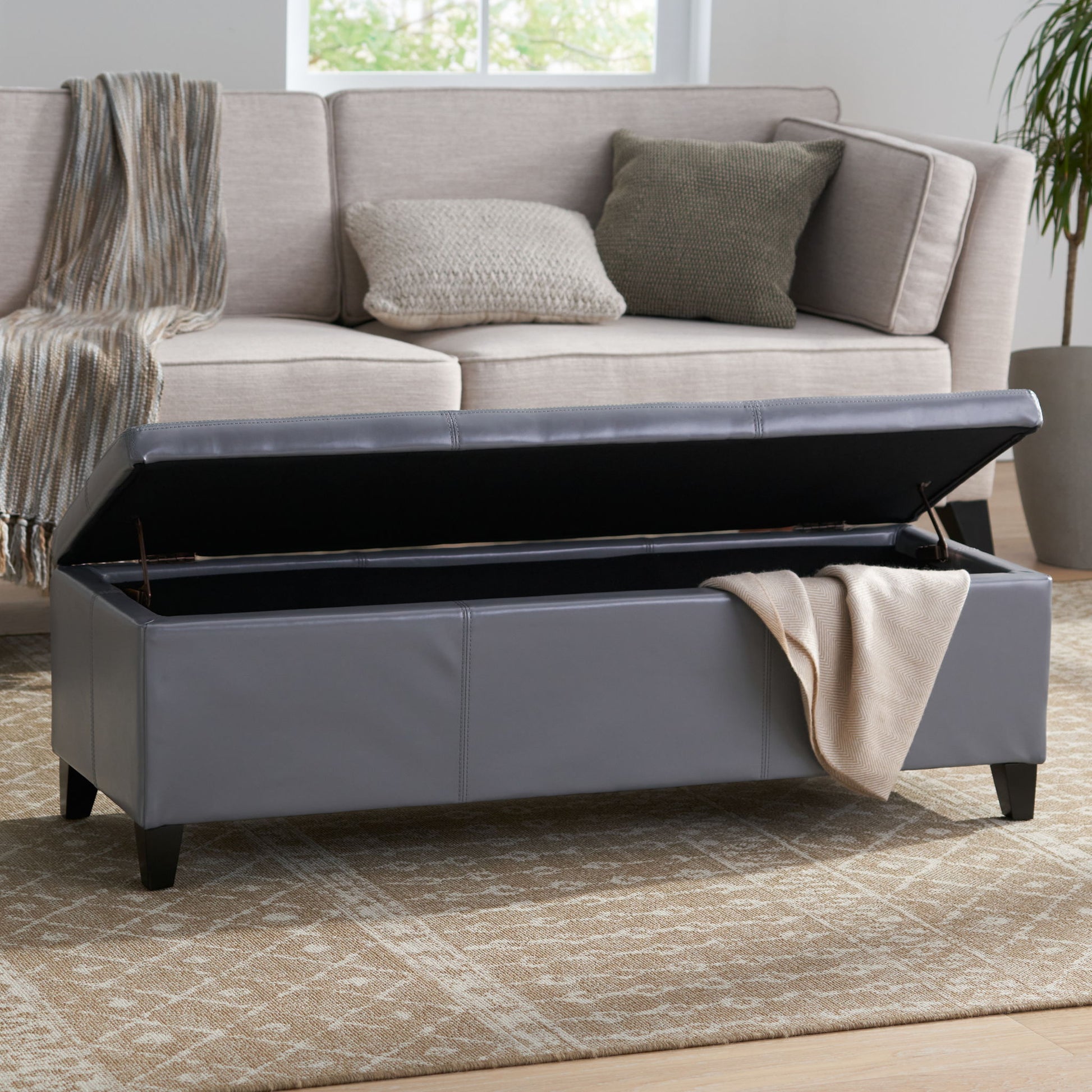 Glouster - Contemporary Storage Ottoman - Best Buy Furniture