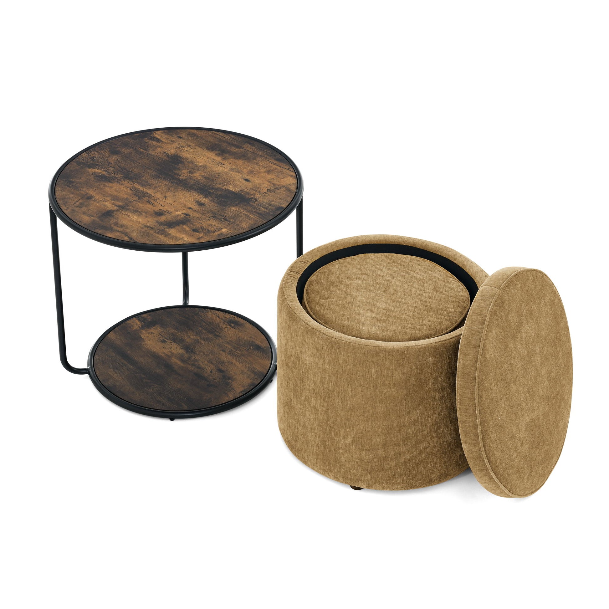 Multi Functional Ottoman And Table Set With Drum Stool - Best Buy Furniture