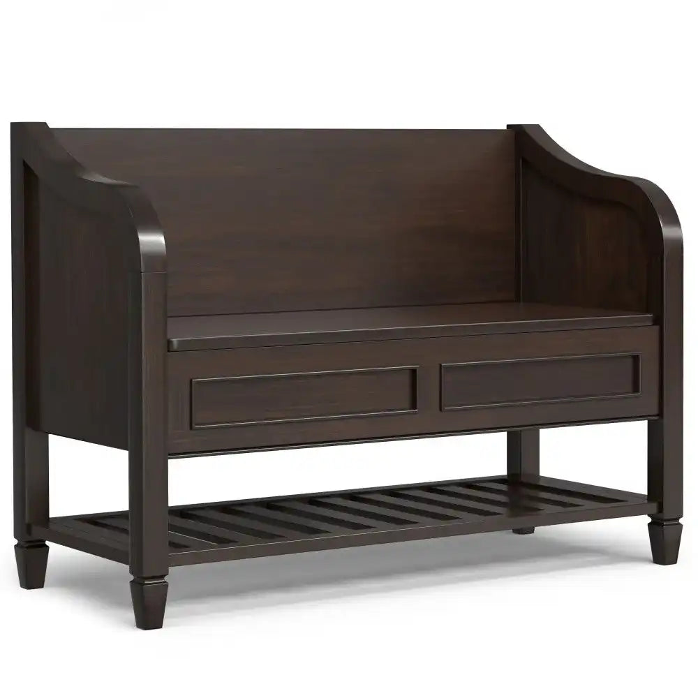 Connaught - Entryway Storage Bench With Shelf - Chestnut - Best Buy Furniture