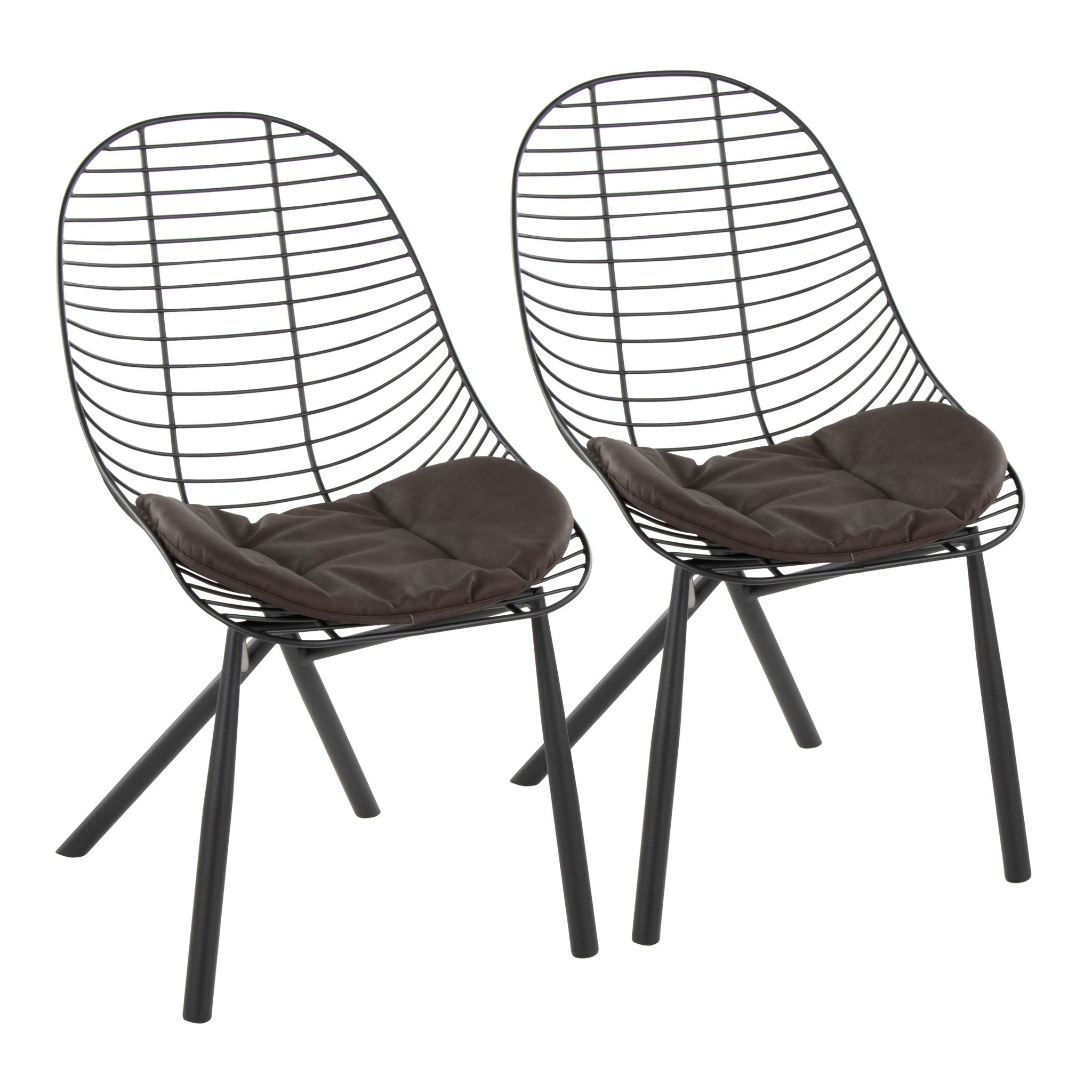 Wired - Contemporary Chair (Set of 2) - Black / Espresso - Best Buy Furniture
