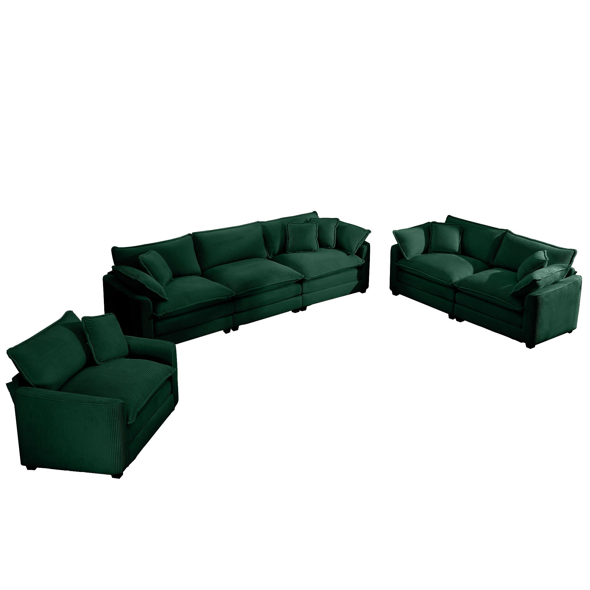 Elegant Corduroy Oversized Sectional Sofa Set With Deep Seats And Flexible Layout - Best Buy Furniture