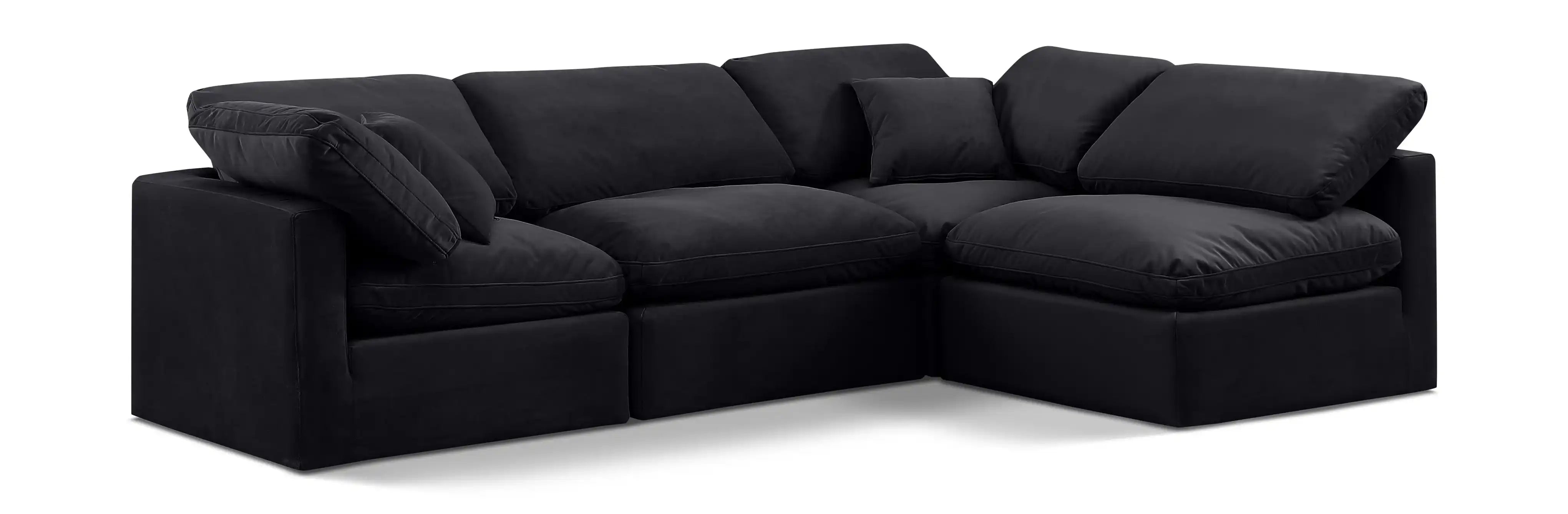 Indulge - Velvet 4 Piece Modular Sectional - Best Buy Furniture