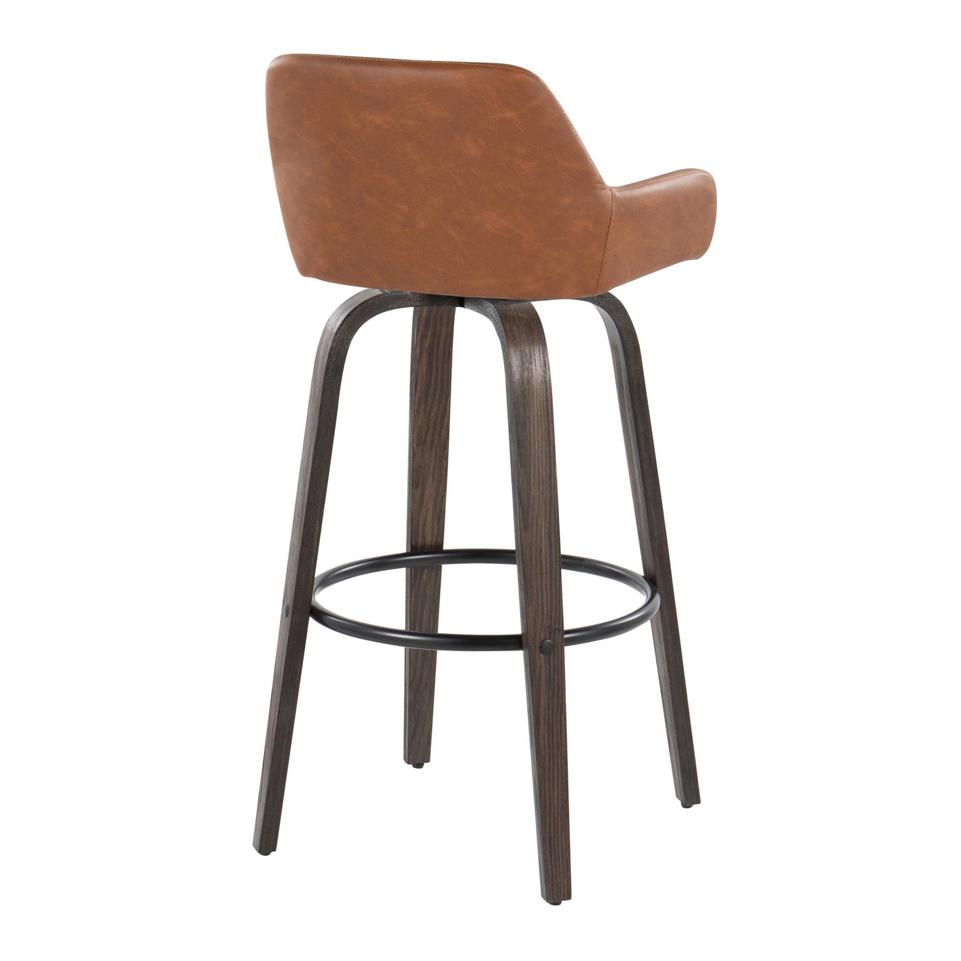 Daniella - Contemporary Fixed Height, Barstool With Swivel With Round Footrest (Set of 2) - Best Buy Furniture