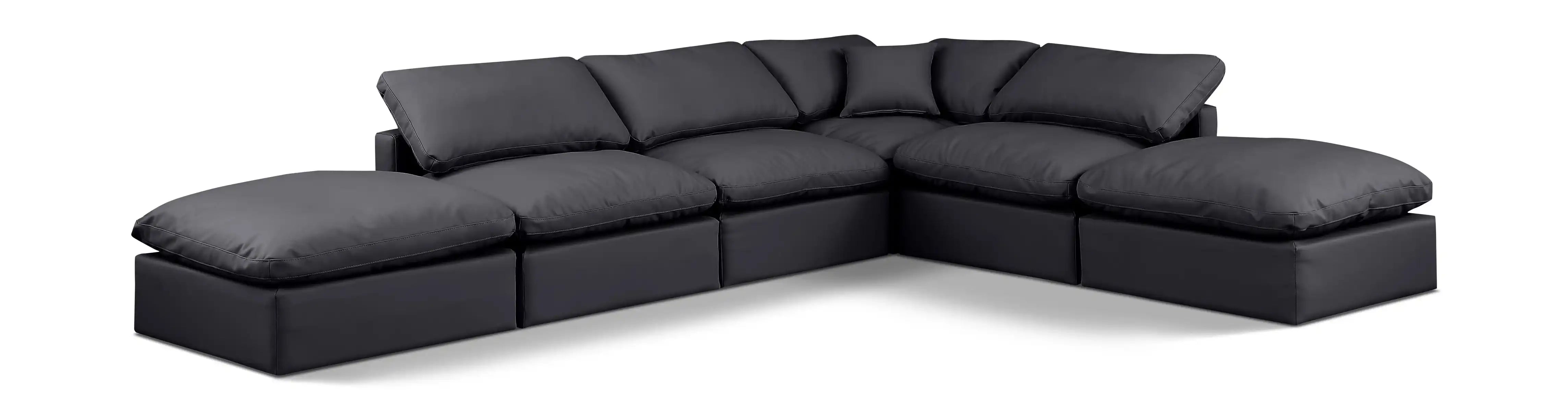 Indulge - Faux Leather 6 Piece Modular Armless Sectional - Best Buy Furniture