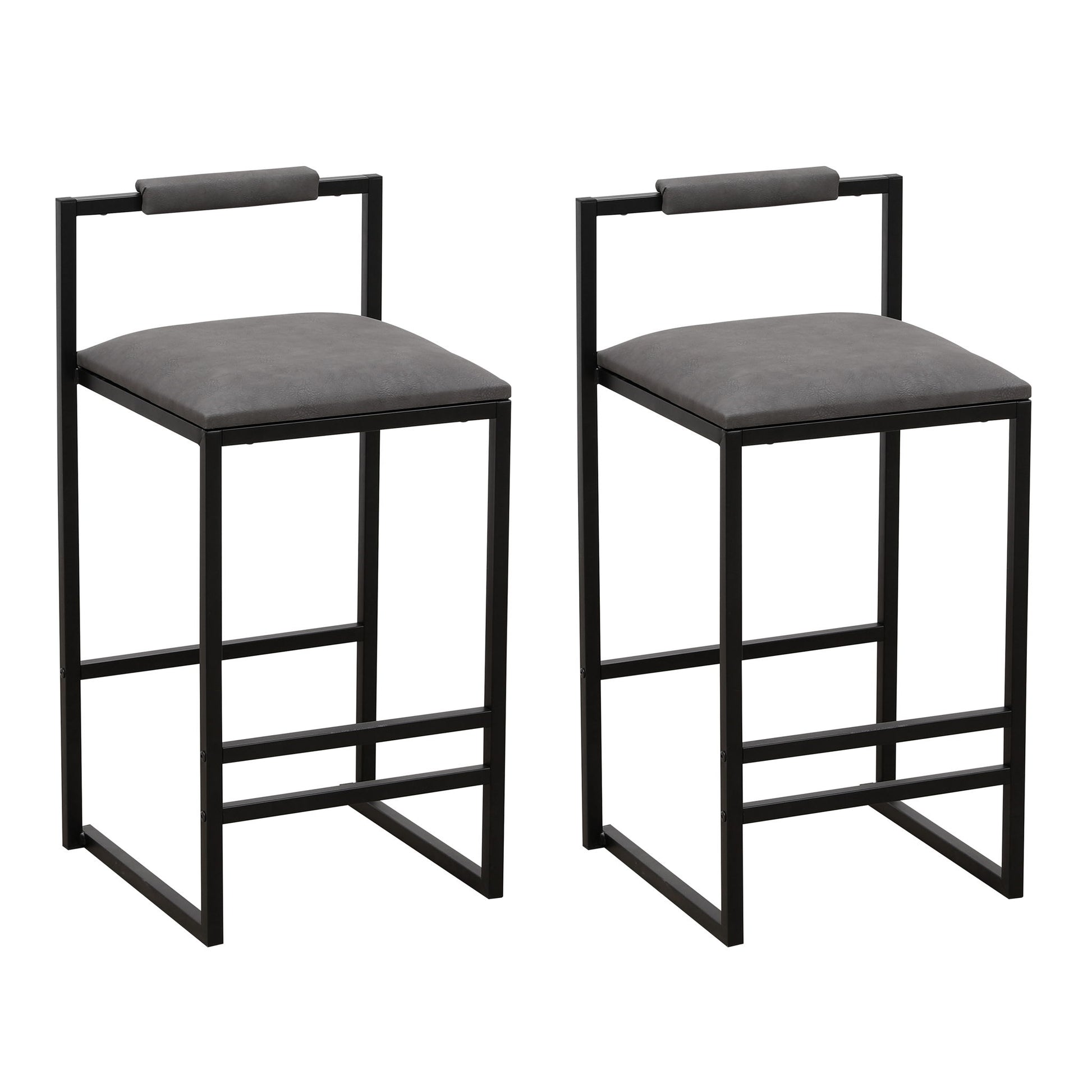 Elegant Bar Stool Set With Backrest And Footrest, Counter Height (Set of 2) - Best Buy Furniture
