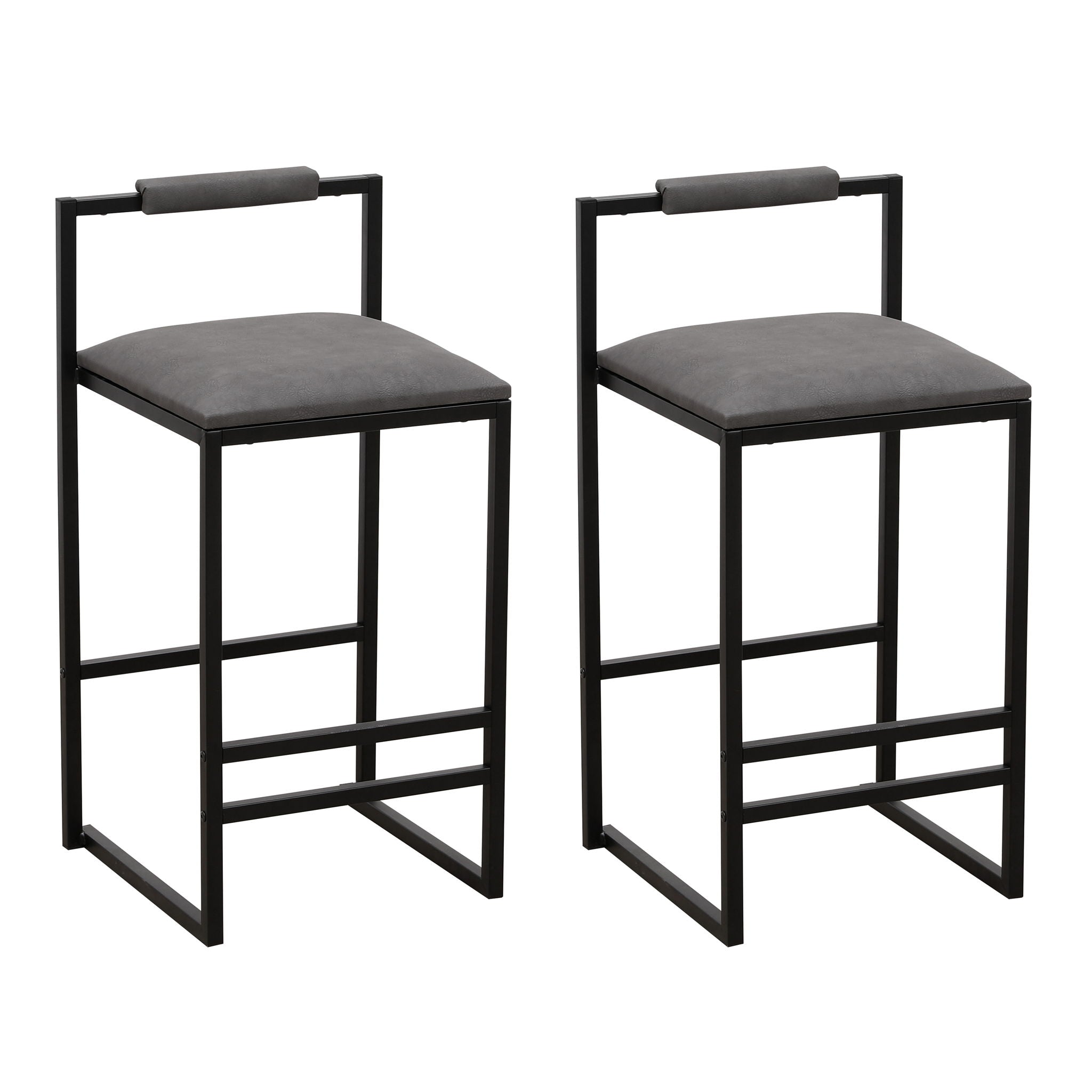 Elegant Bar Stool Set With Backrest And Footrest, Counter Height (Set of 2) - Best Buy Furniture