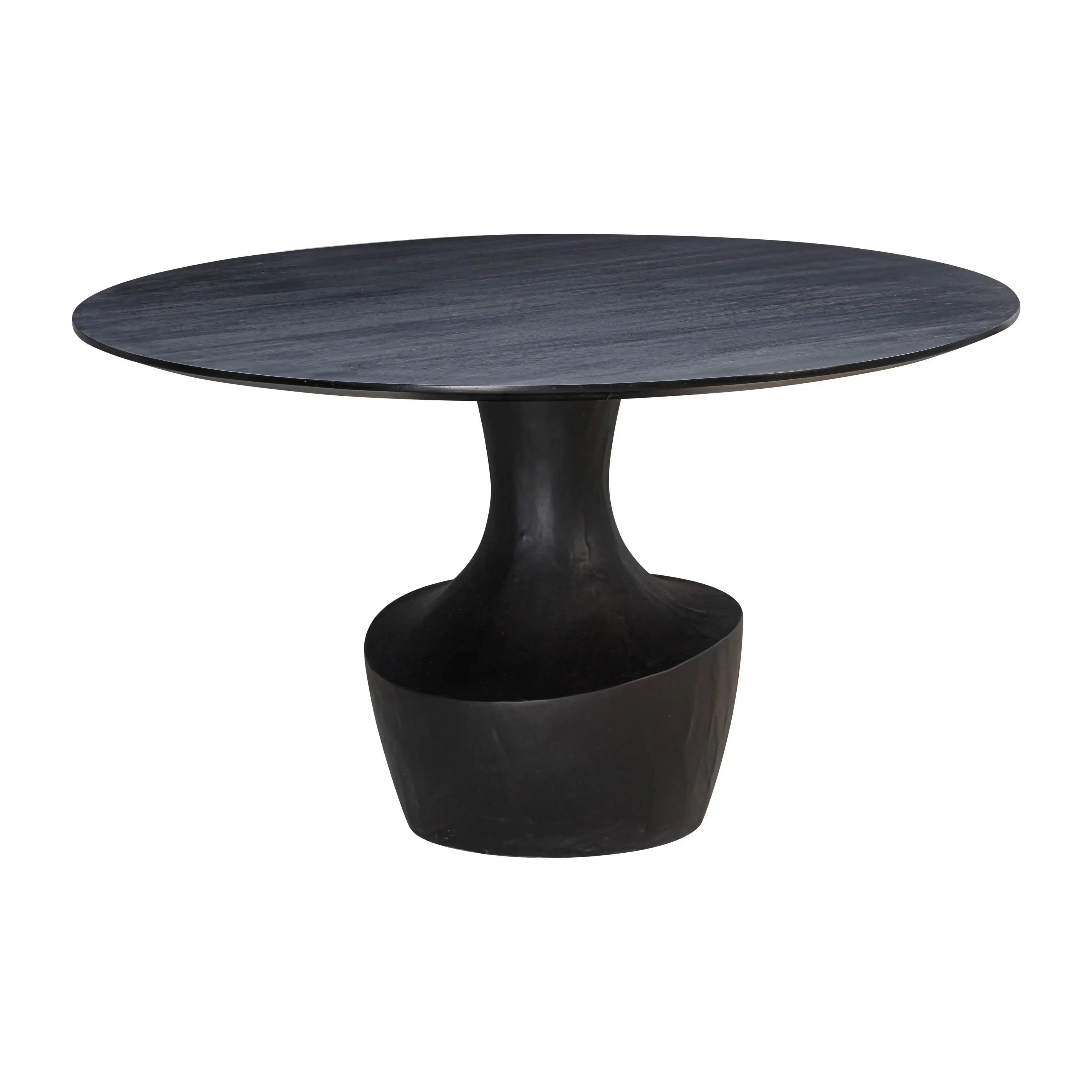 Gevra - Acacia & Faux Plaster Dining Table - Black - Best Buy Furniture