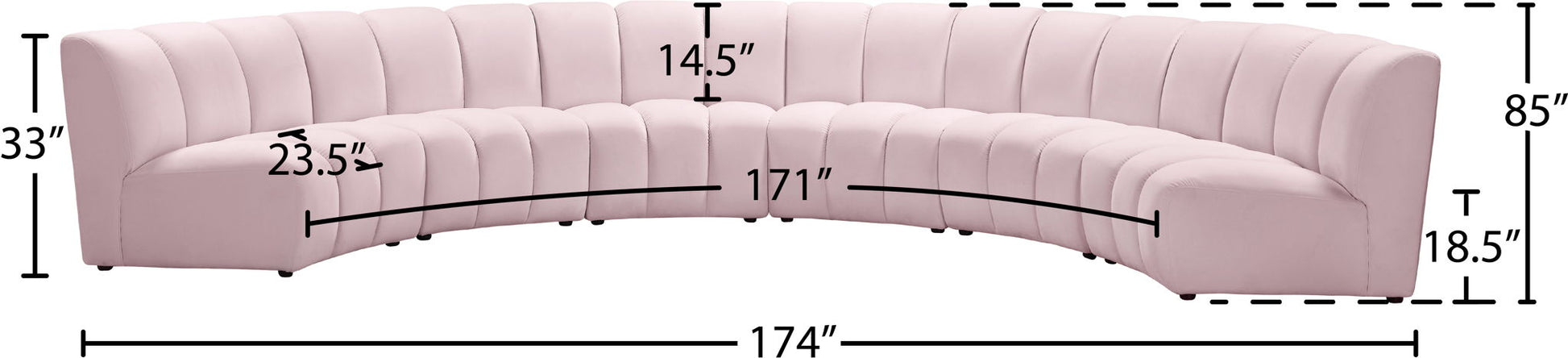 Infinity - 6 Piece Velvet Modular Sectional - Best Buy Furniture