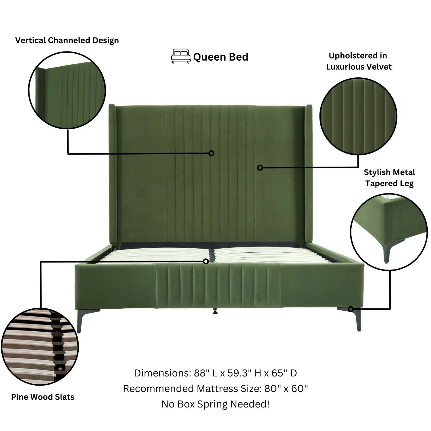 Promenade - Bed With Upholstered Headboard And Slats