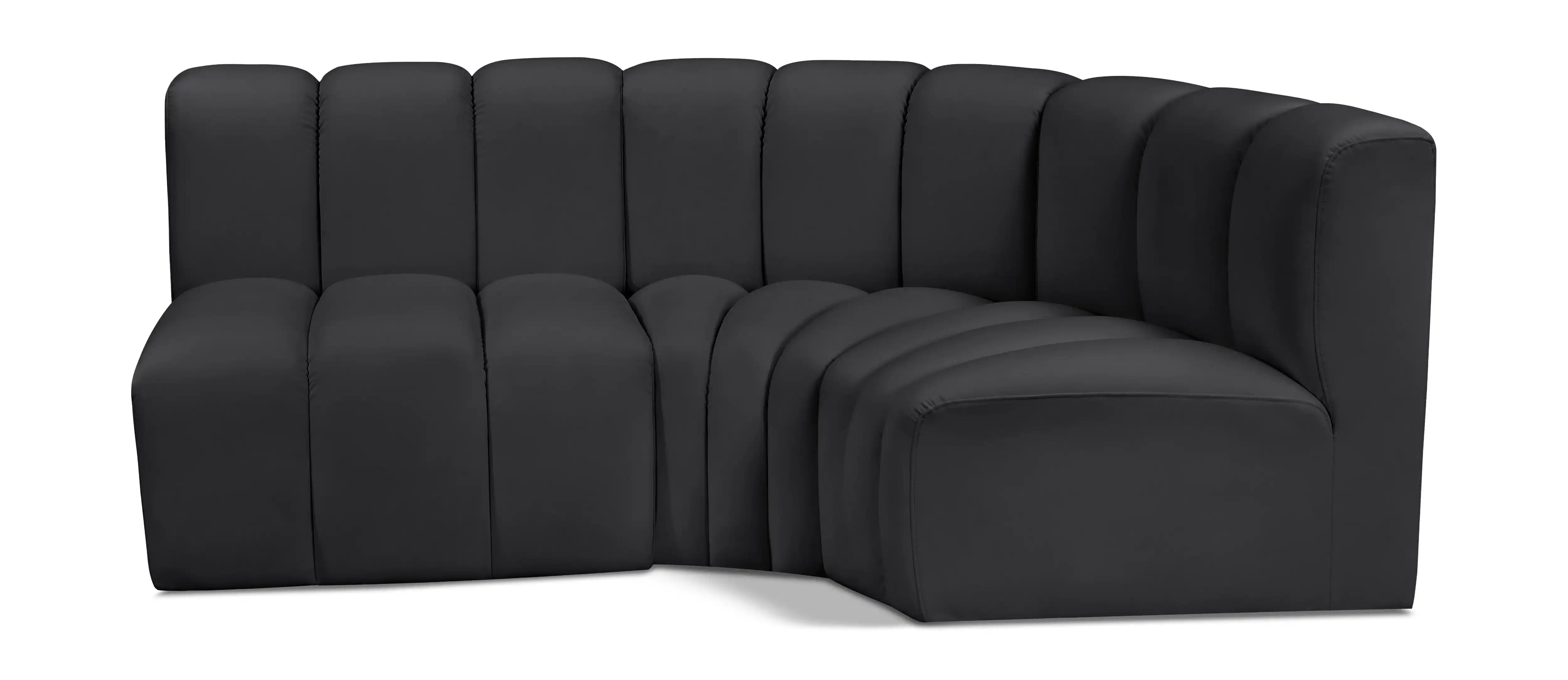 Arc - Faux Leather 3 Piece Sofa - Best Buy Furniture