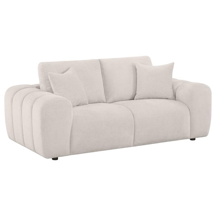 Burnett - Chenille Upholstered Wide Arm Loveseat - Best Buy Furniture